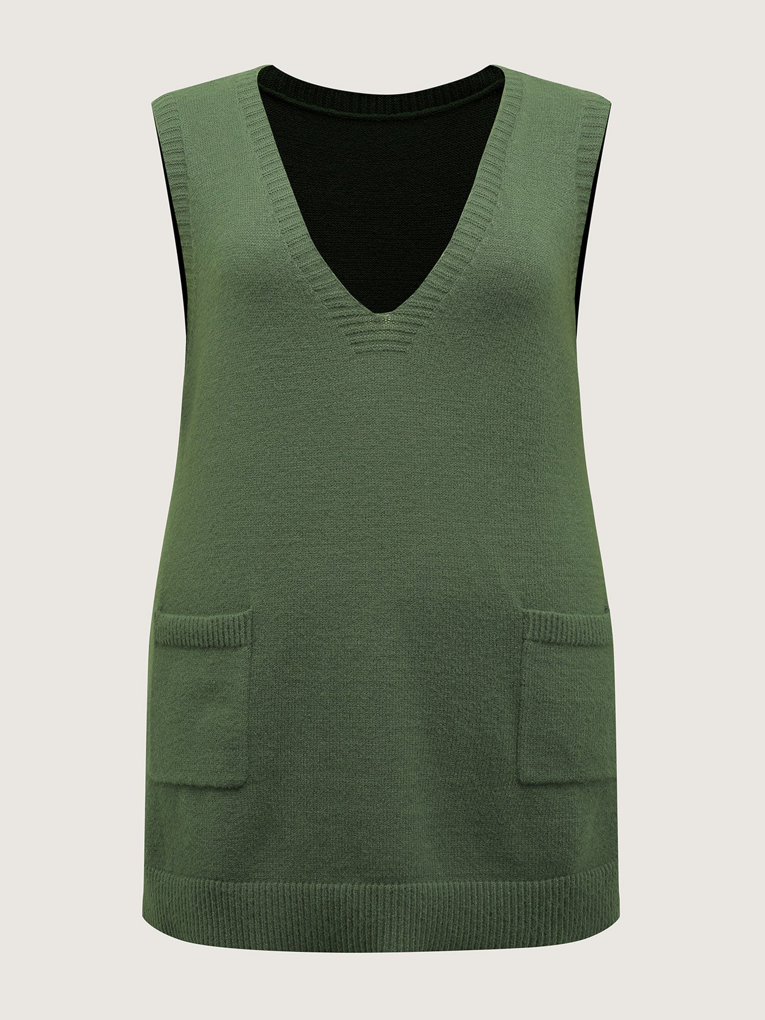 A-Line Pockets V-Neck Pullover - Image 10