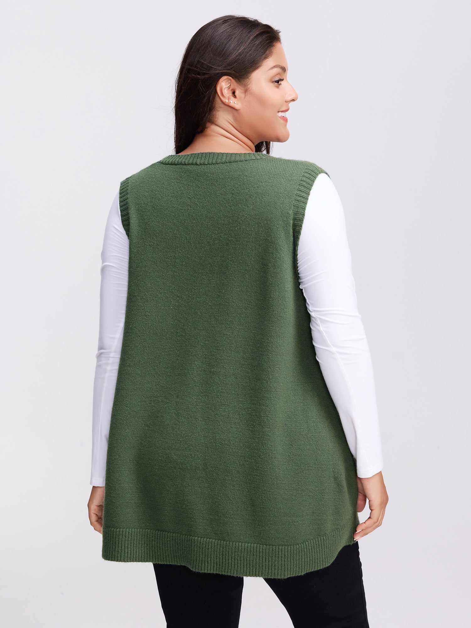 A-Line Pockets V-Neck Pullover - Image 8