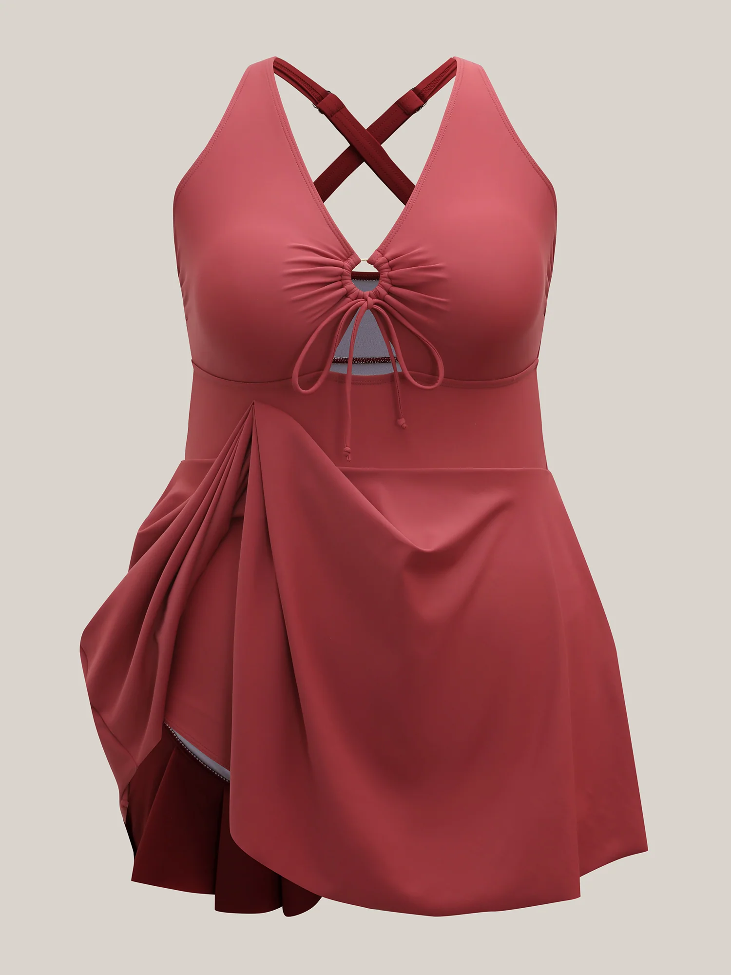 Anti-Float Tie Keyhole Swim Dress - Image 8