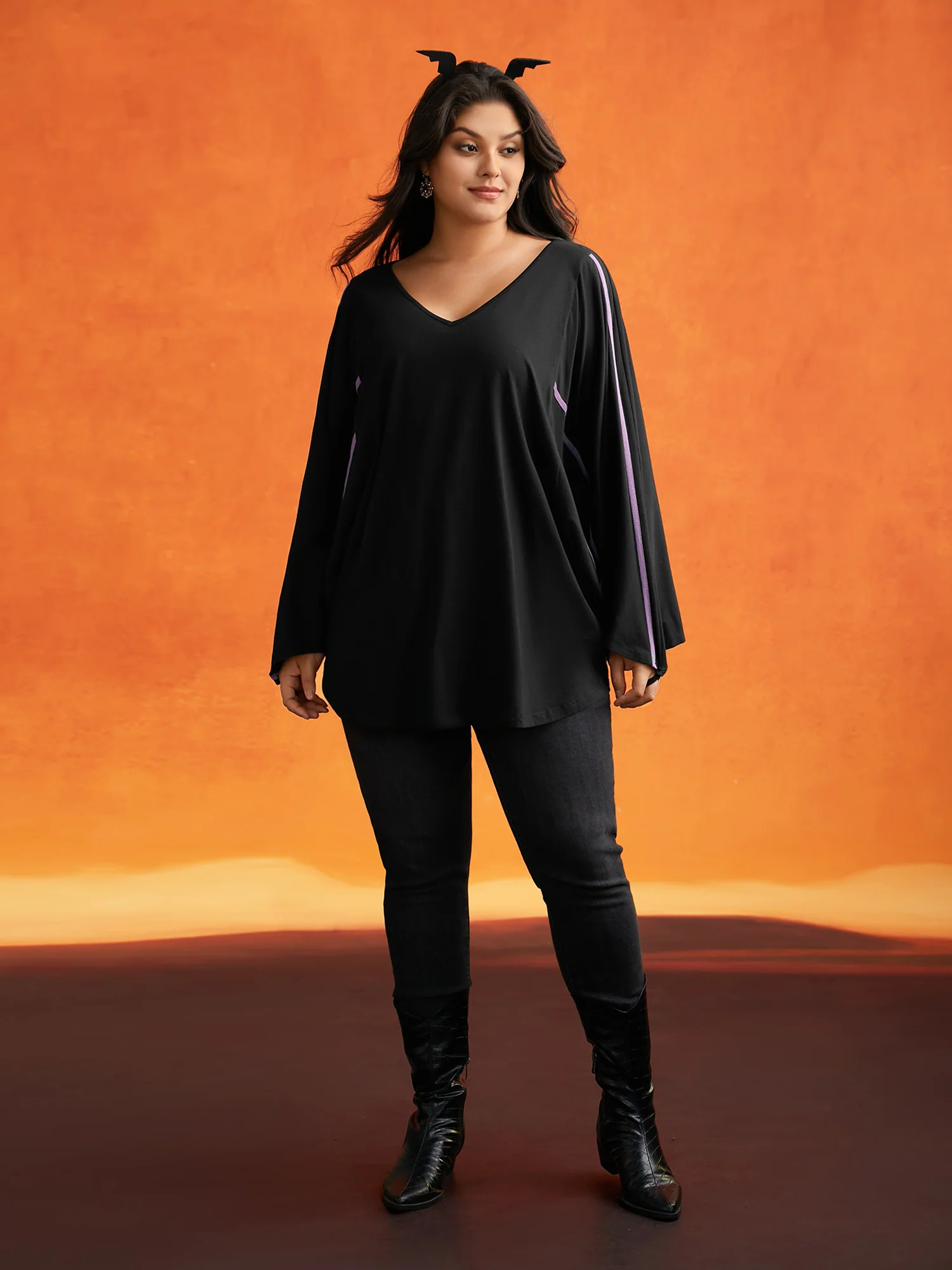 Bat Wing Shaped Sleeves T-shirt - Image 2