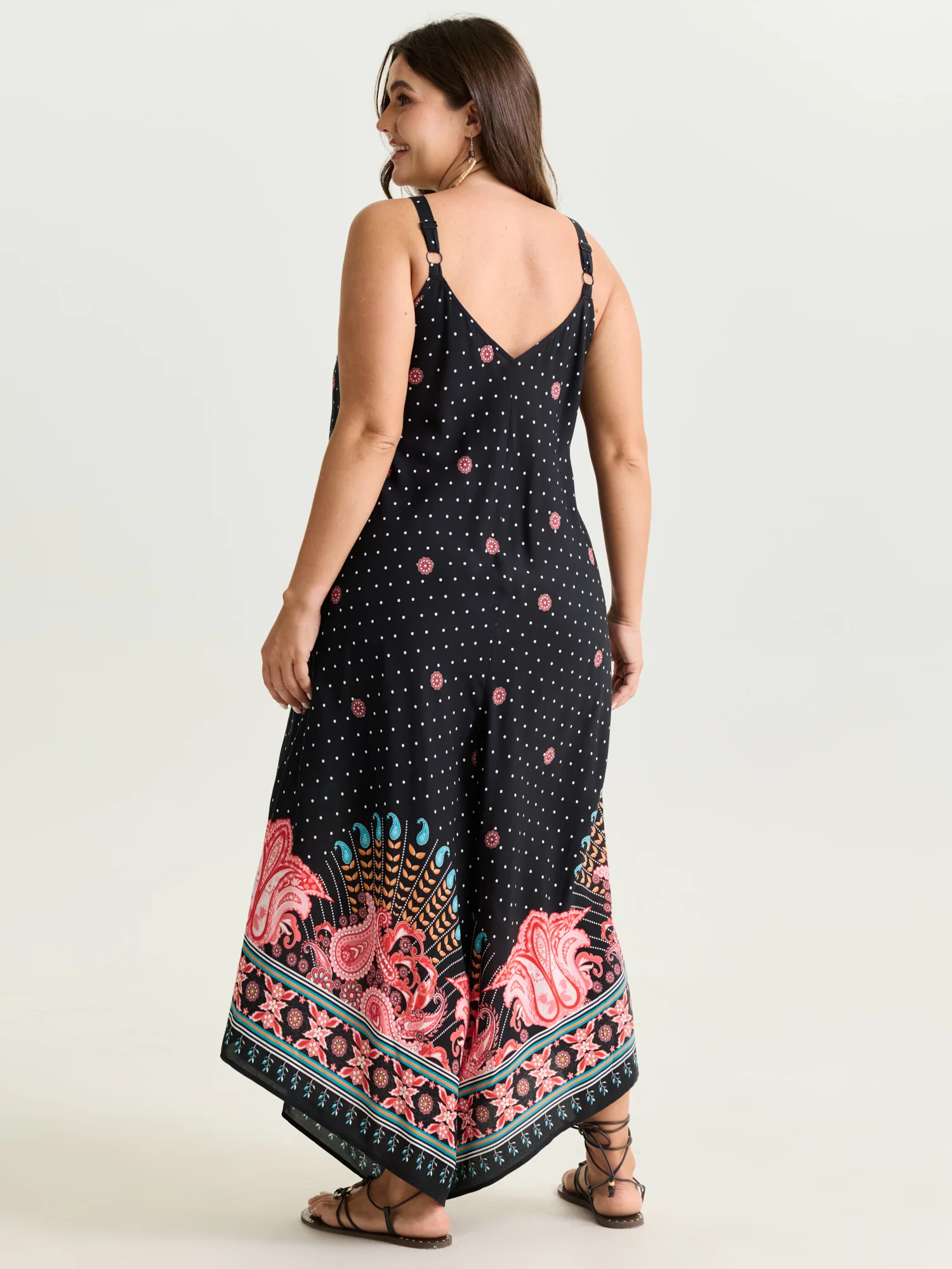 Boho Print Asymmetrical Hem Jumpsuit - Image 11