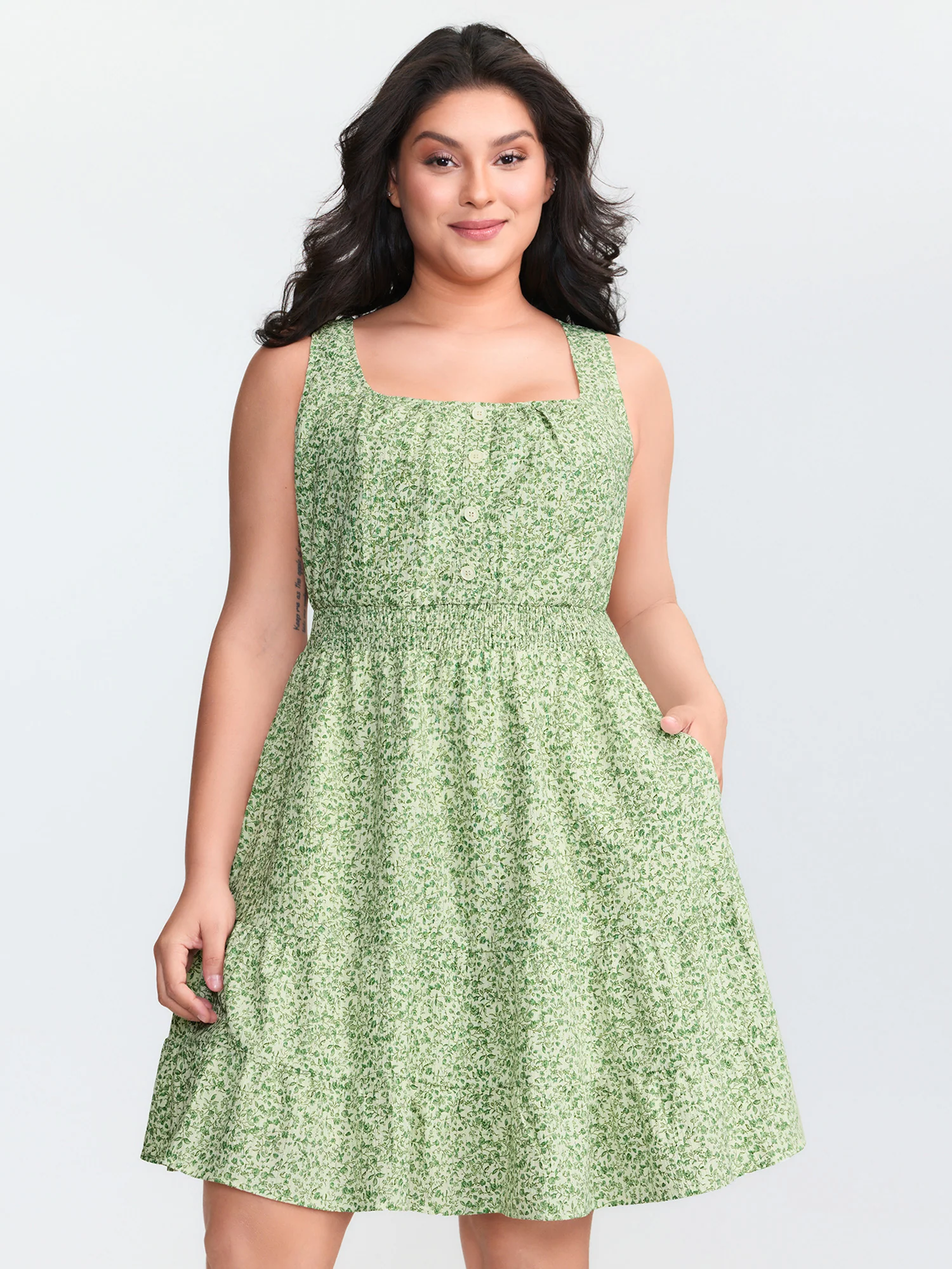 Breezy Floral Print Ruffled Hem Mini Dress