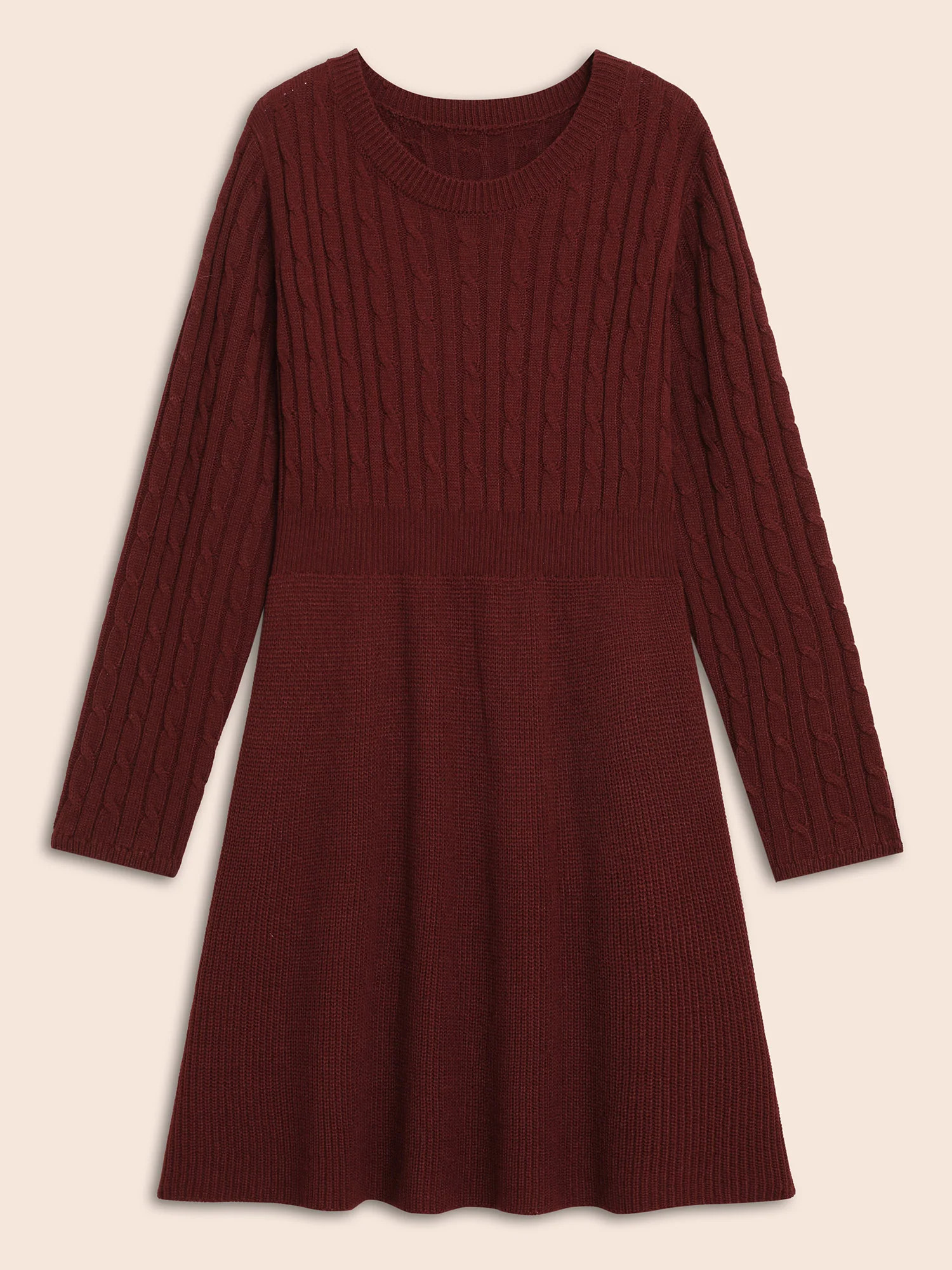 Cable Knit Fit-and-Flare Mini Sweater Dress - Image 18