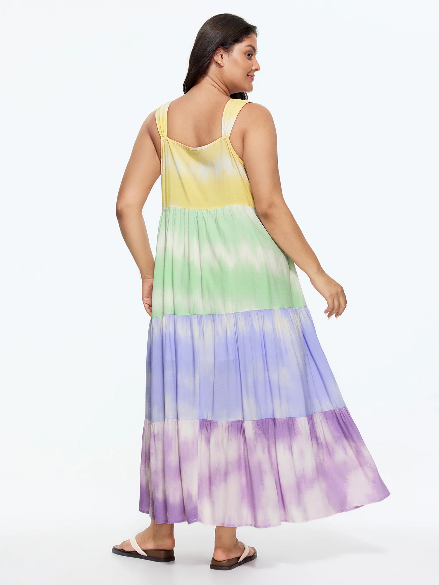 Colorblock Tiered Wide-Straps Maxi Dress - Image 5