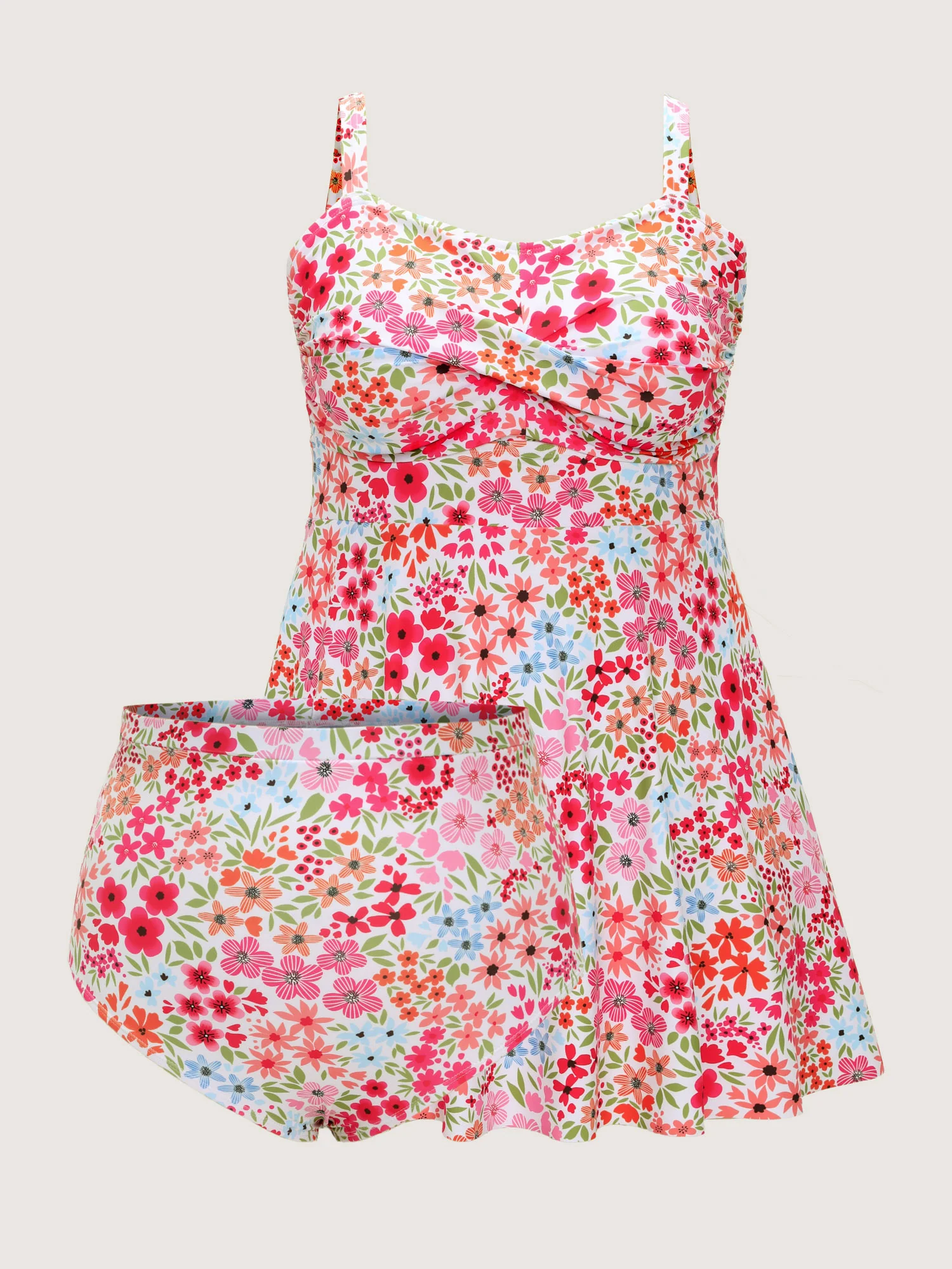 Colorful Floral Print Pockets Flowy Swim Dress - Image 6