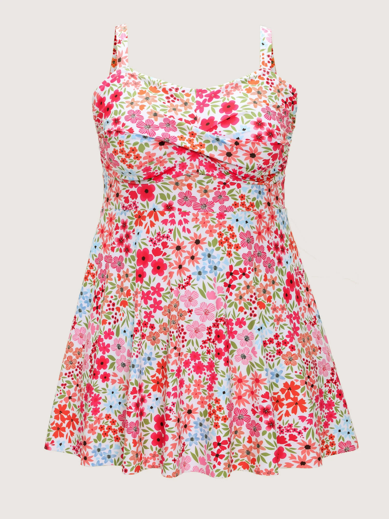 Colorful Floral Print Pockets Flowy Swim Dress - Image 7