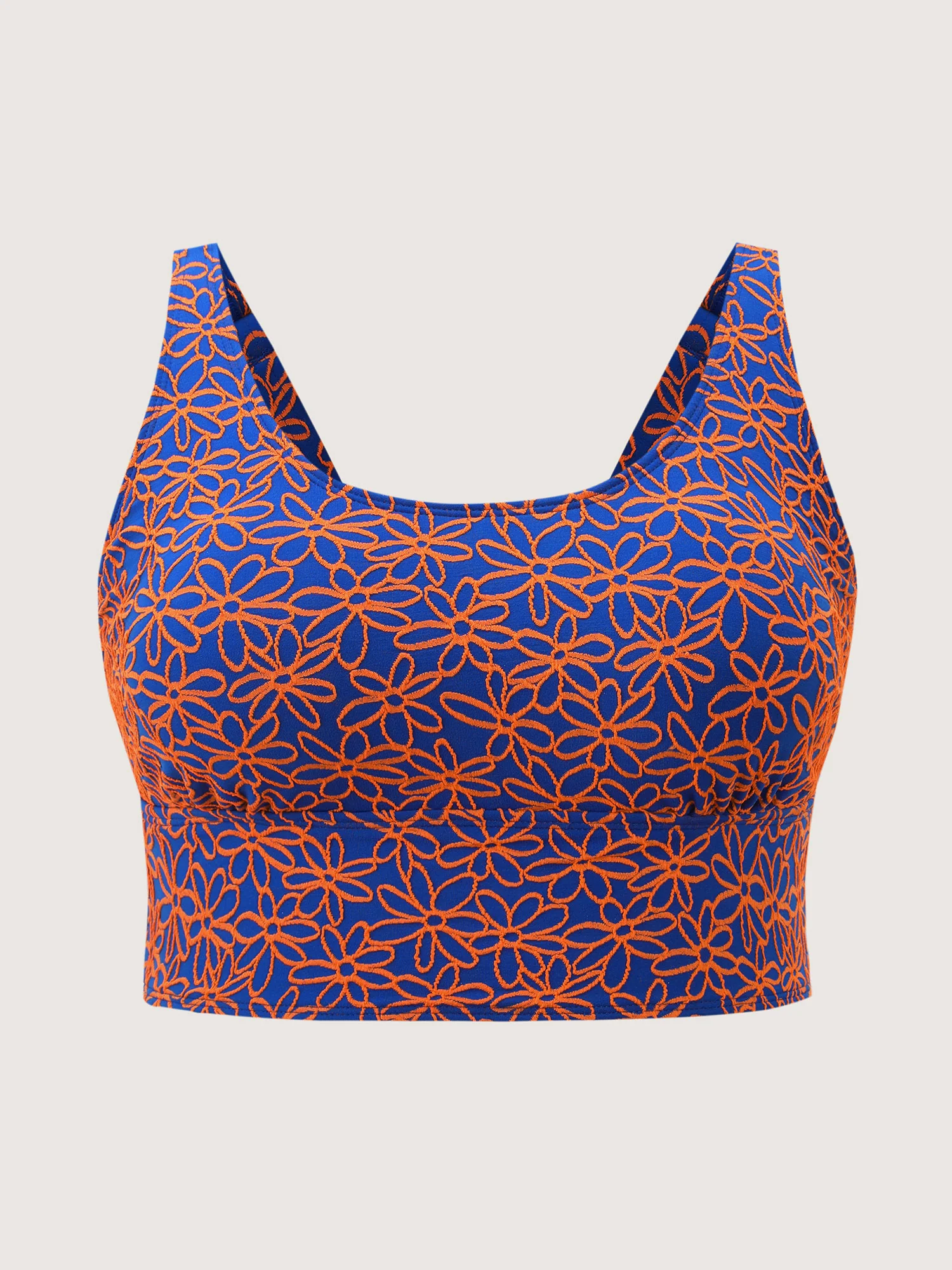 Floral Textured Scoop Neck Bikini Top - Image 11