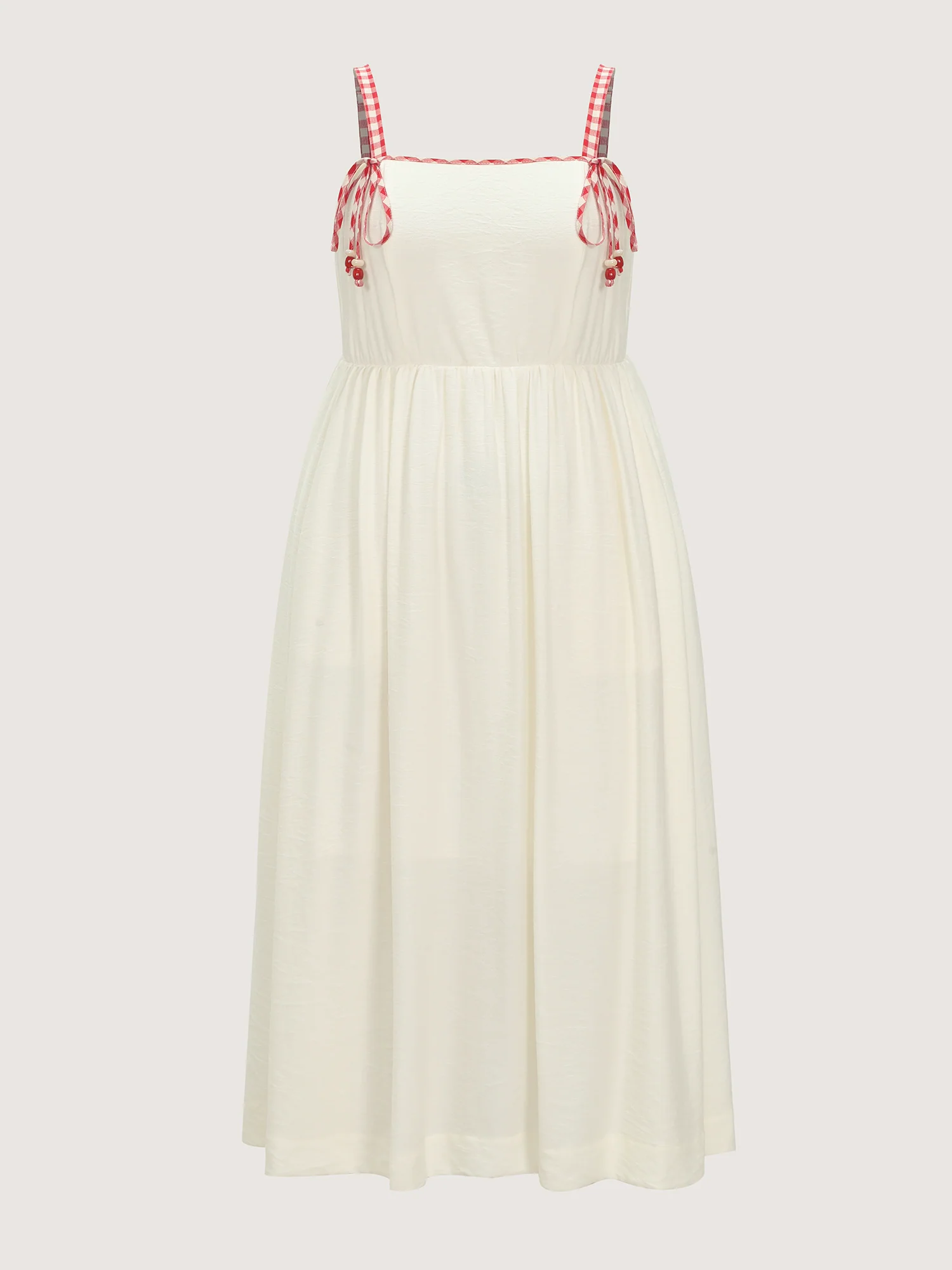 Cotton Color Contrast Shoulder Tie Maxi Dress - Image 7