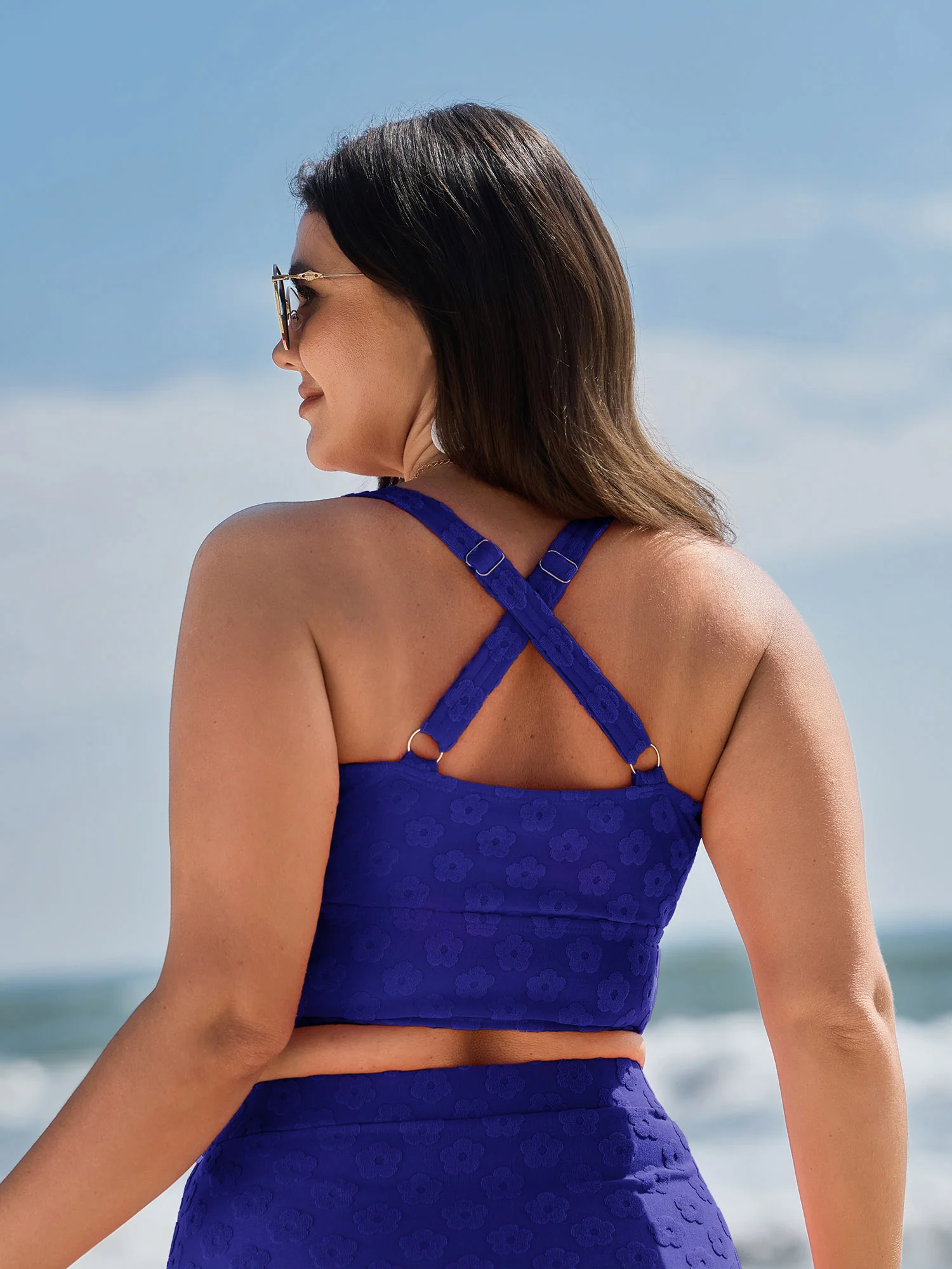Cut-Out Front-Tie Textured Bikini Top - Image 15