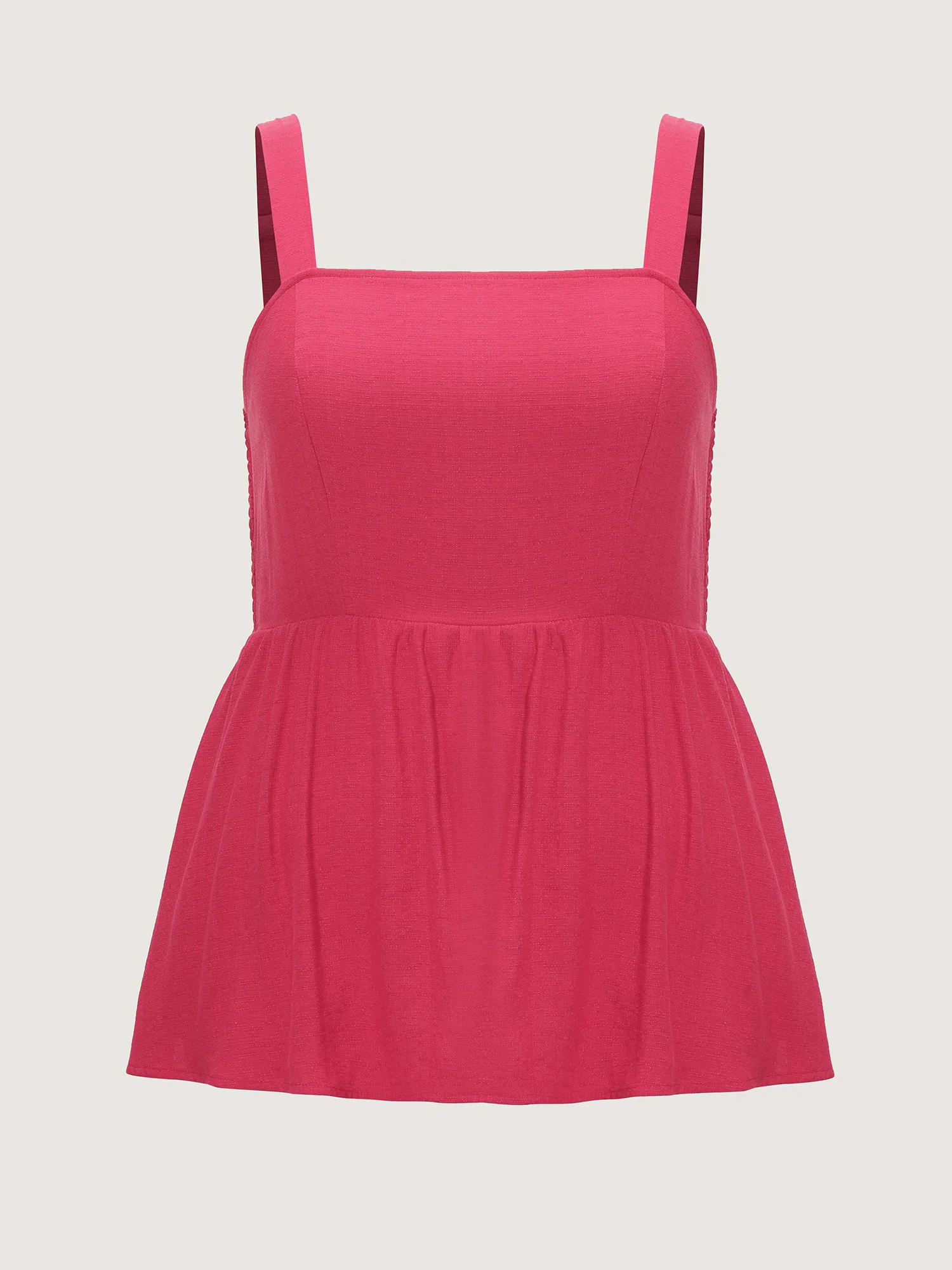 Fit And Flare Plain Shirred Tank Top - Image 7
