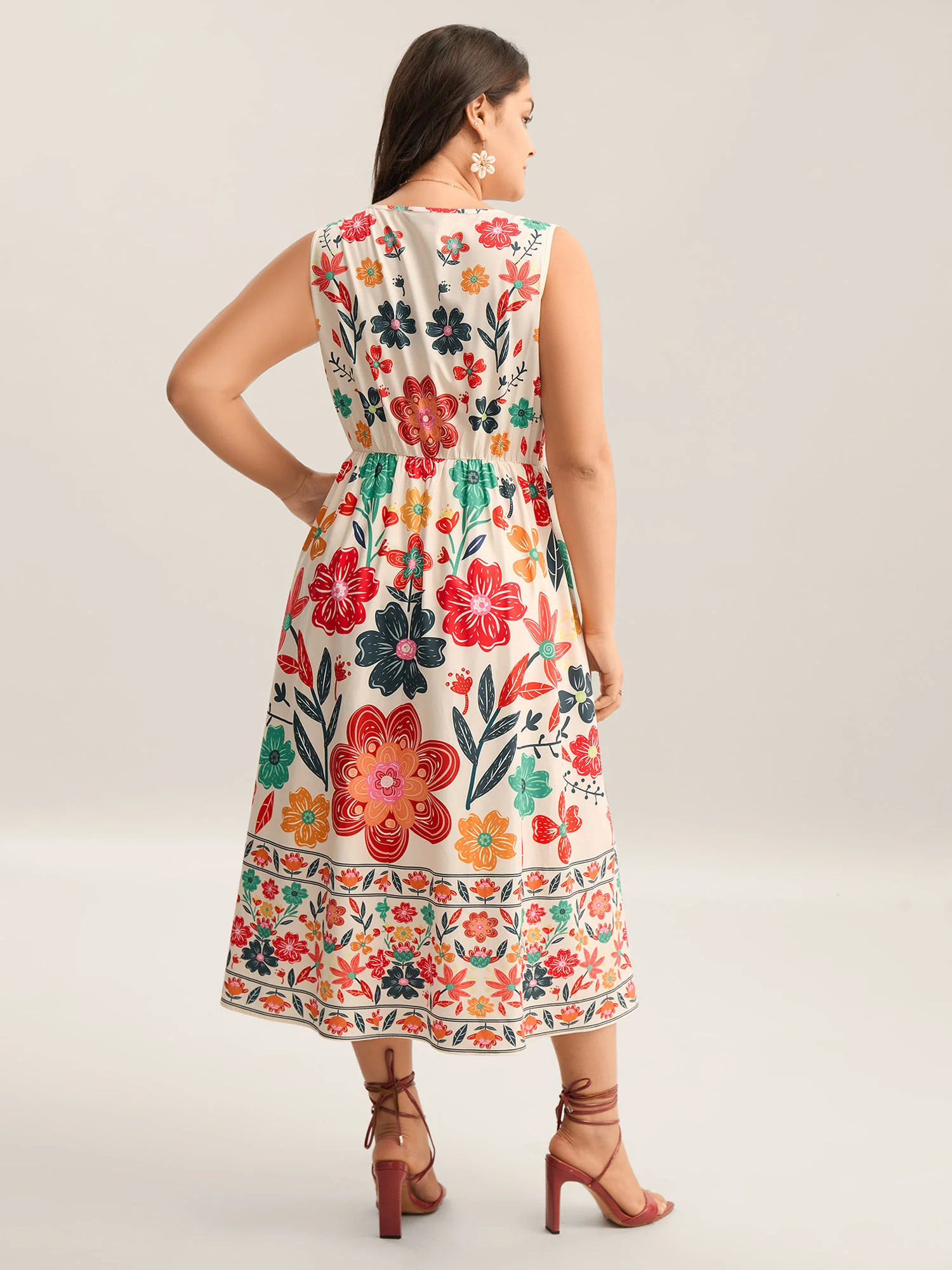 Floral Drama Cinched-Waist Maxi Dress - Image 4