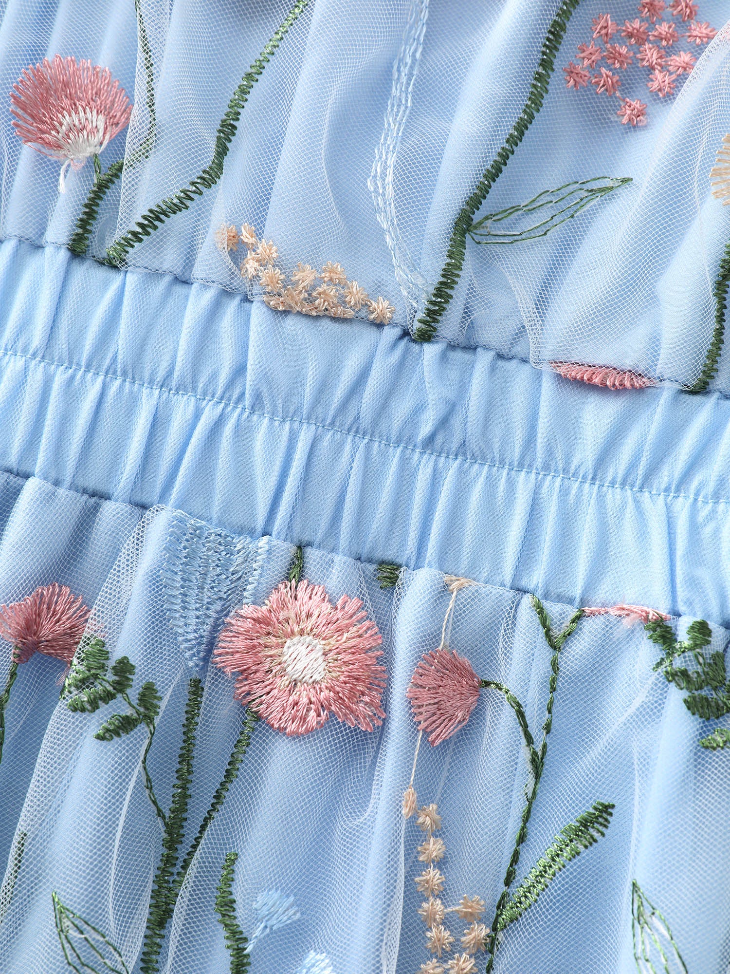 Floral Embroidered Lined Sleeveless Midi Dress - Image 6