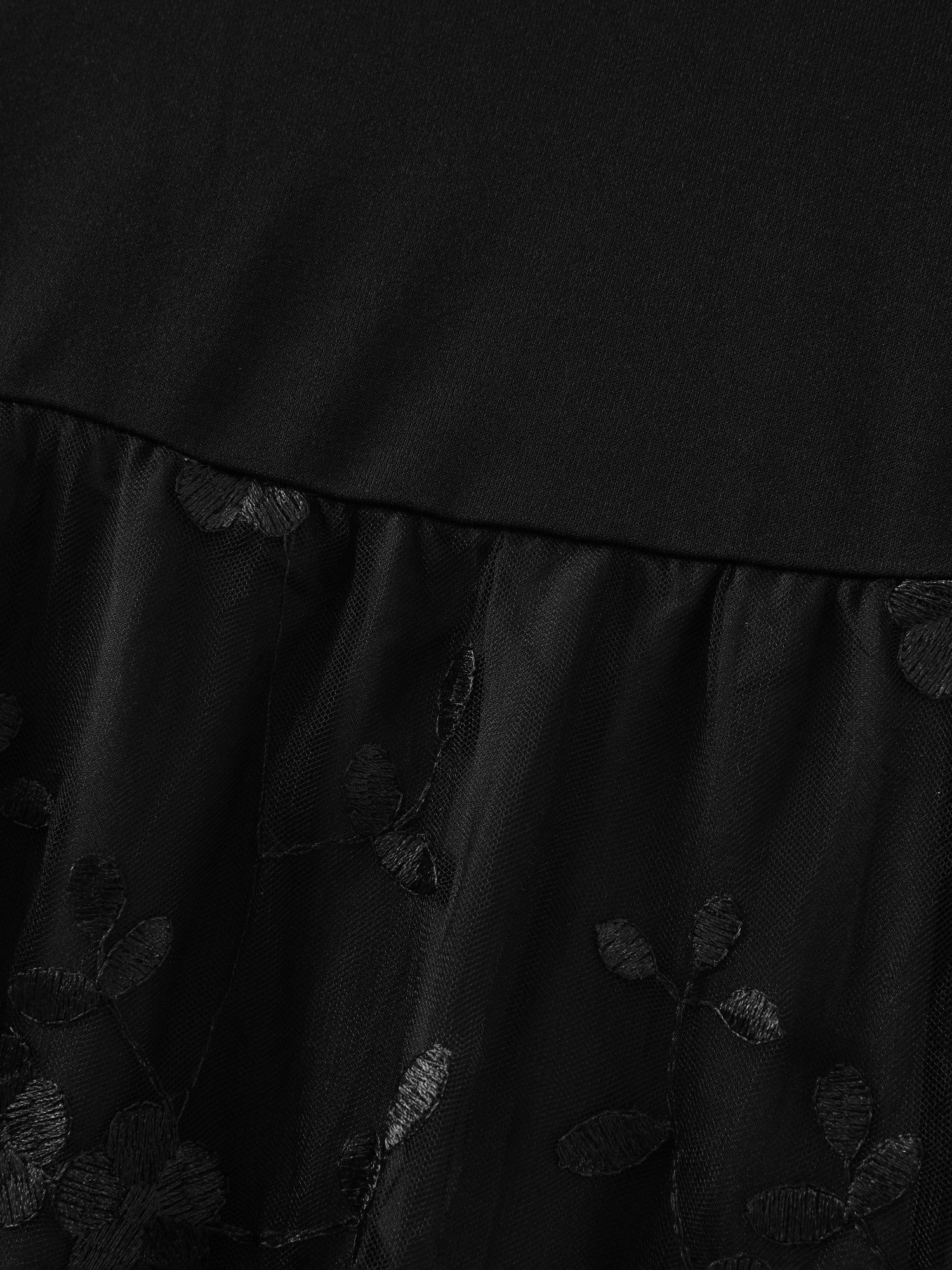 Floral Embroidered Mesh Square Neck Cami Midi Dress - Image 5