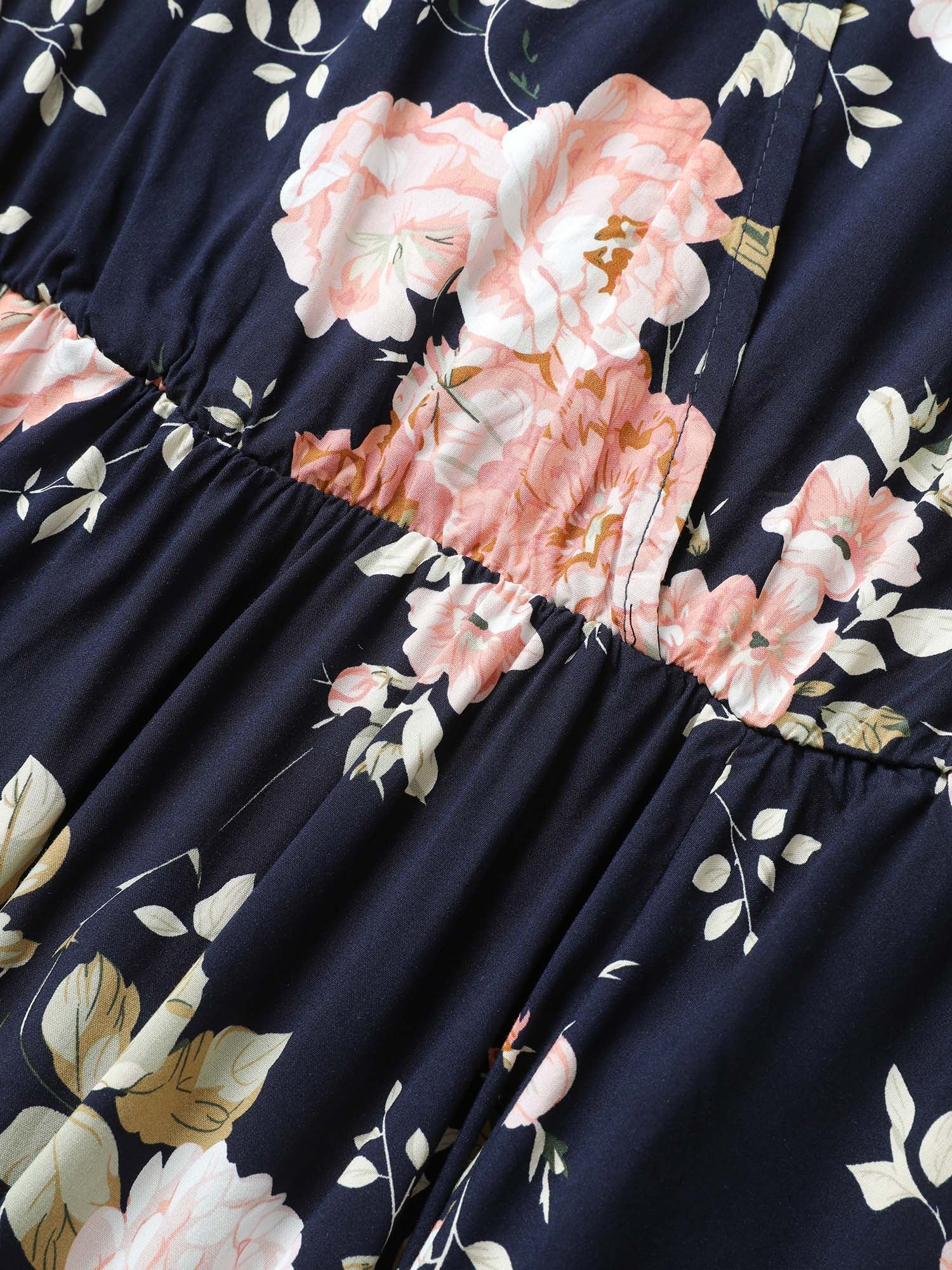 Bloom Dress - Flutter Sleeve Ditsy Floral Pocket Split Maxi Dress - Image 12