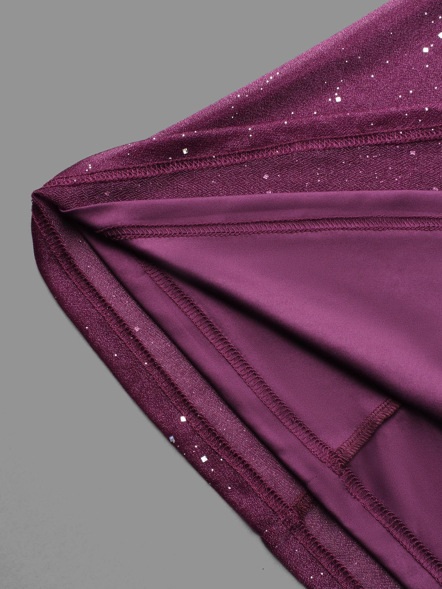 Glitter Mesh Petal Sleeve Midi Dress - Image 6