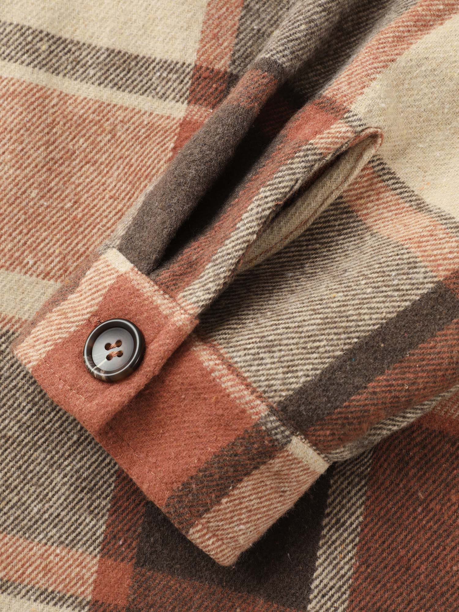 Plaid Chest Pockets Long Jacket - Image 23