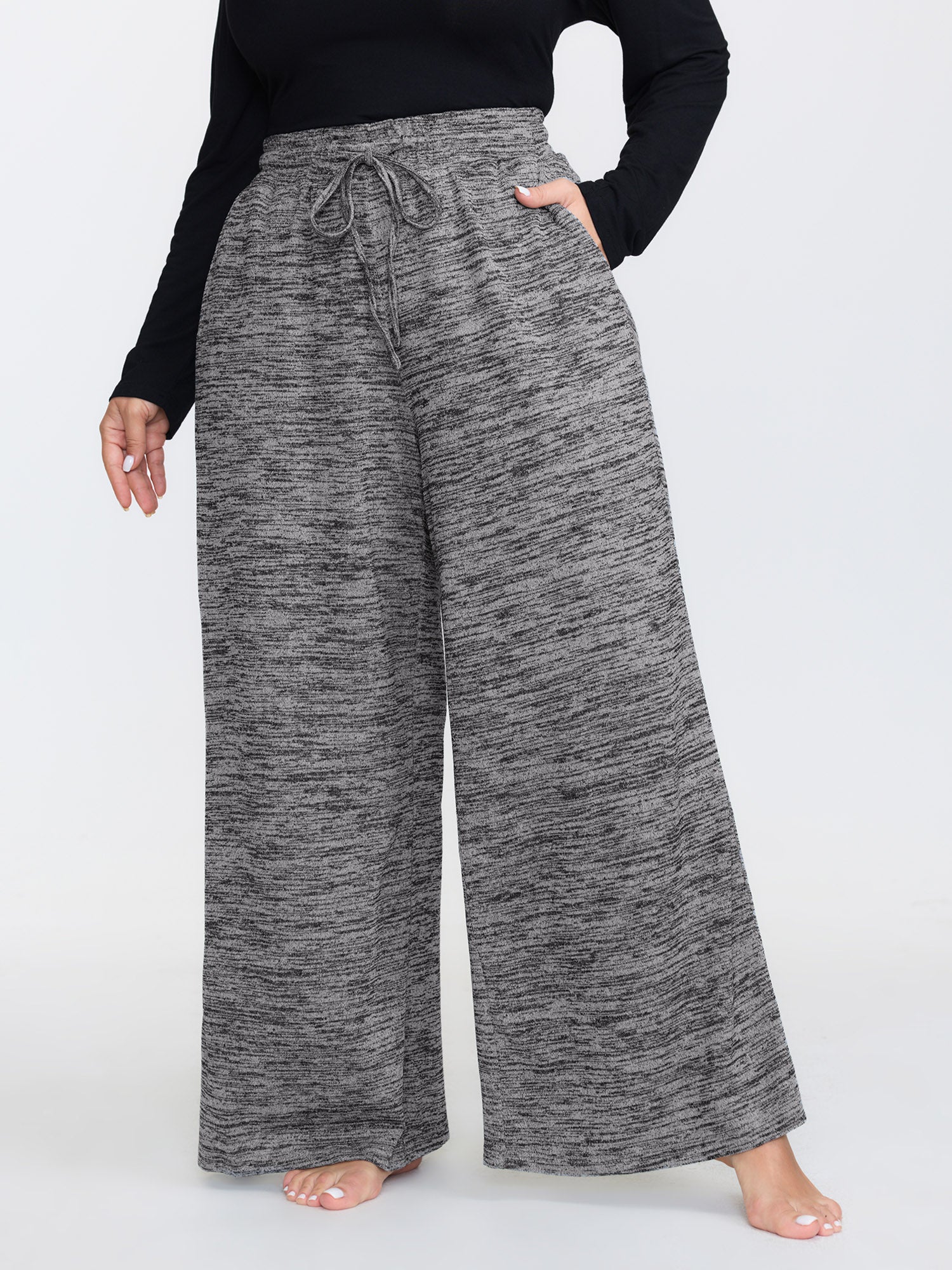 Heather Drawstring Loose Lounge Bottoms