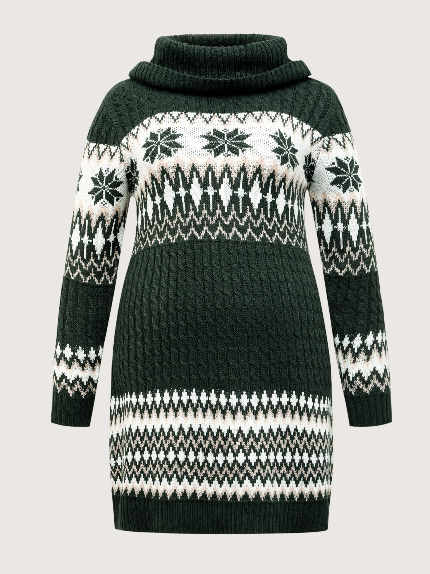 Holiday Textured Turtleneck Sweater Dress - Image 15