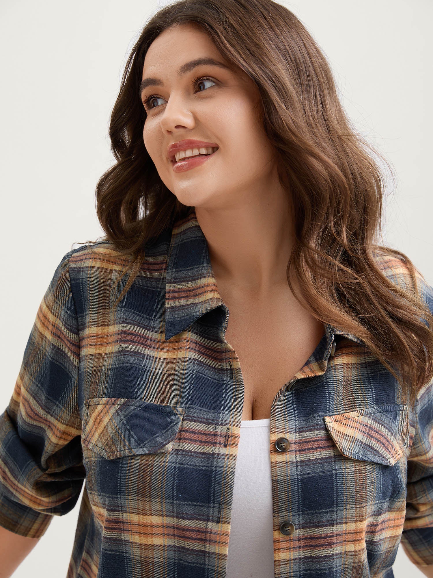 Plaid Print Button Down Shirt - Image 5