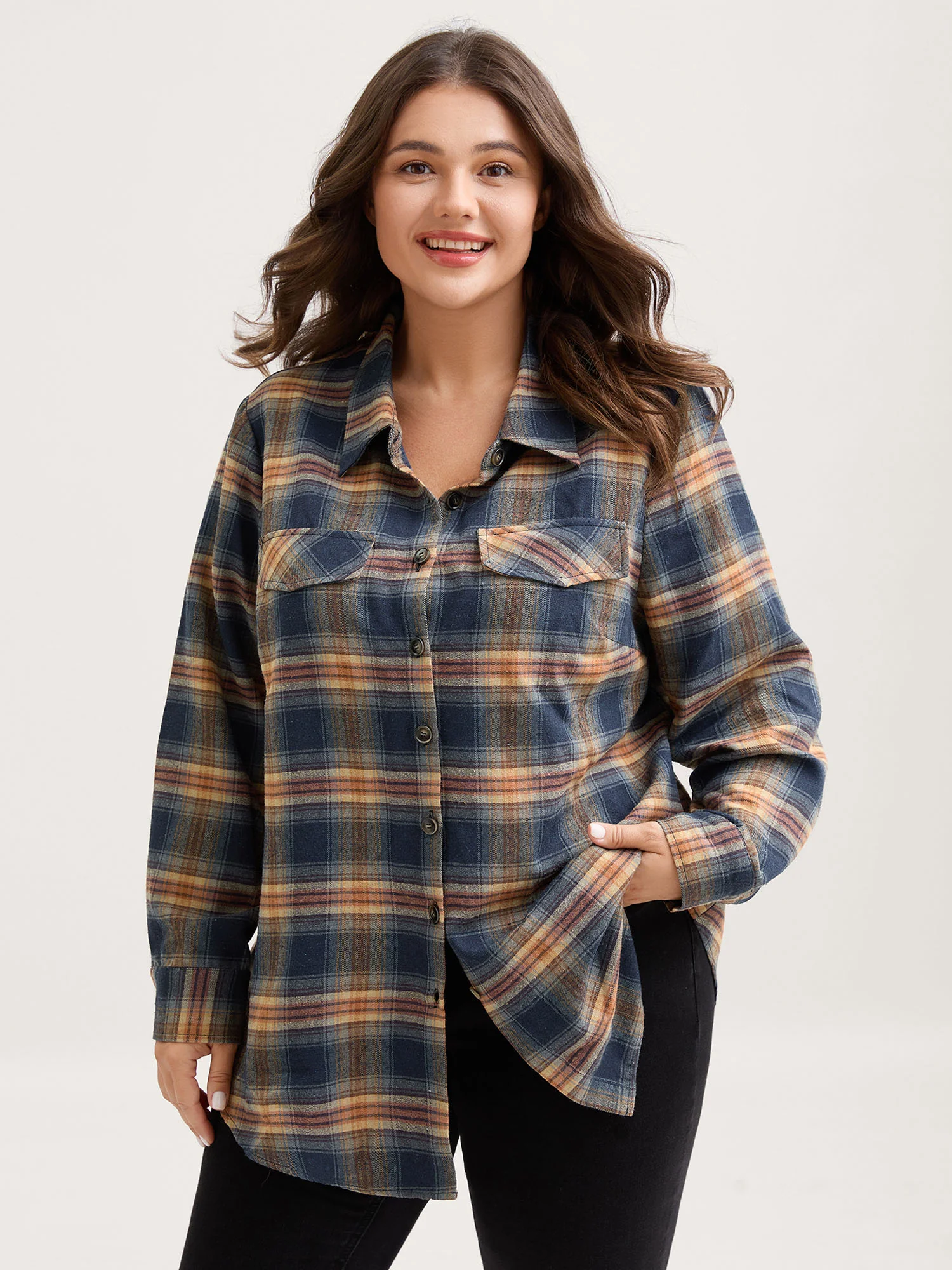 Plaid Print Button Down Shirt - Image 8