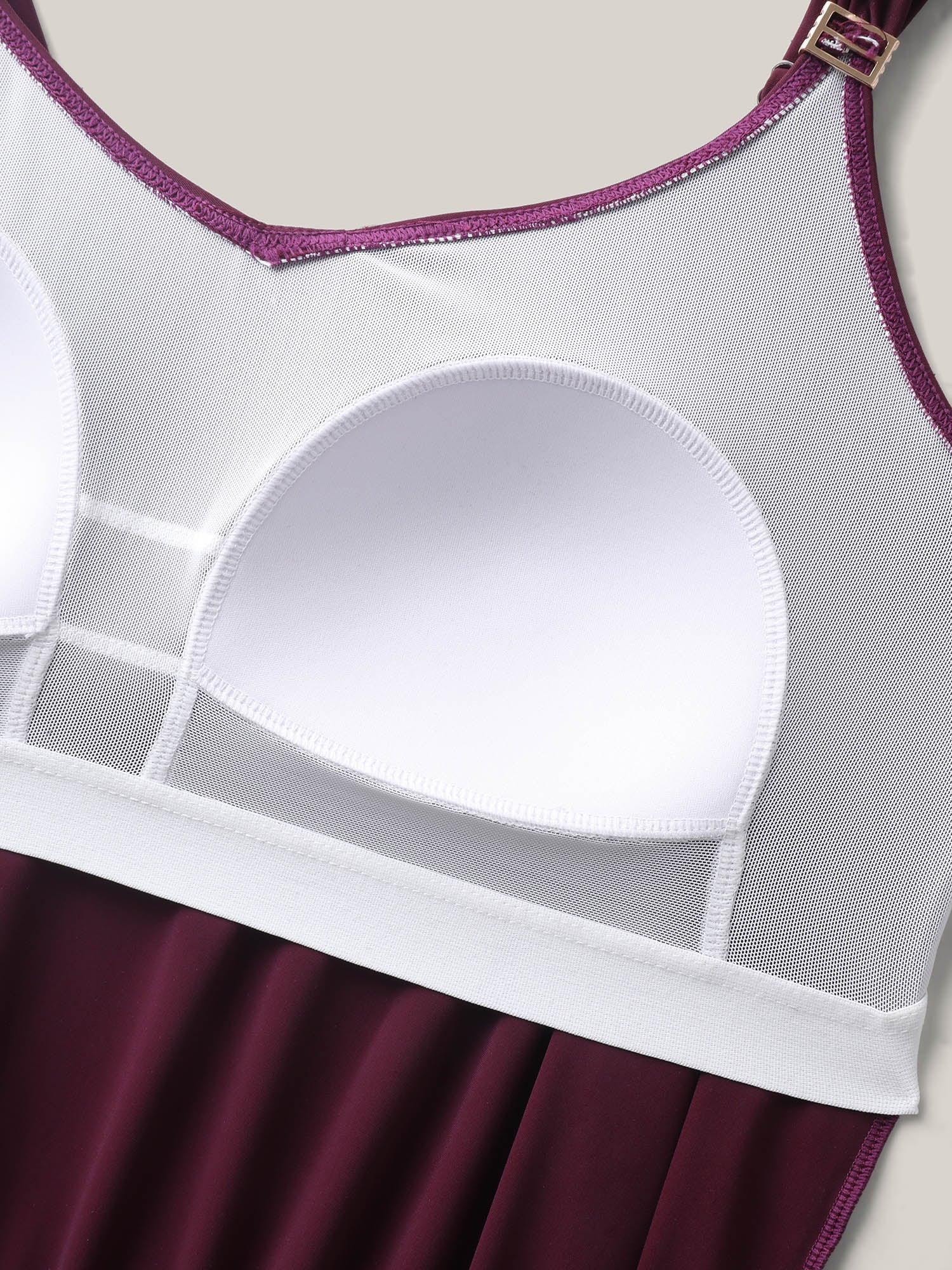 Plain Pockets Adjustable One-Piece Swimsuit - Image 6