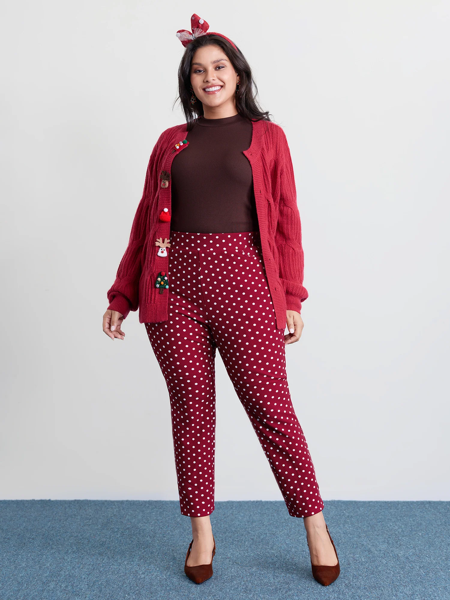 Polka Dots Skinny-Fit Pants - Image 2