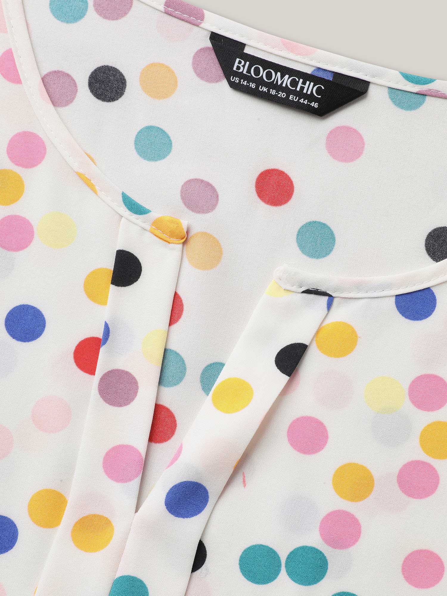 Polka Dot Flutter Sleeve Blouse - Image 6