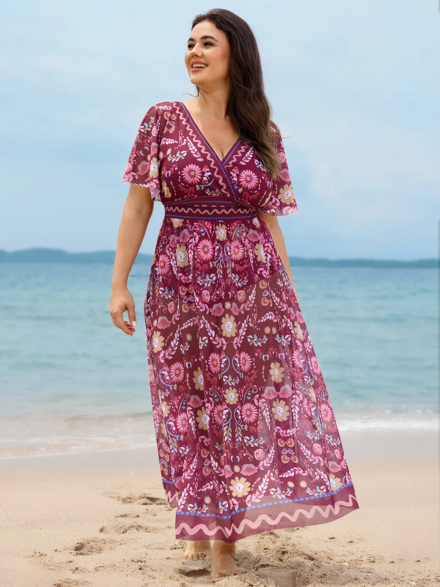 Sarong Set Floral Print One-Piece Swimsuit - Image 19