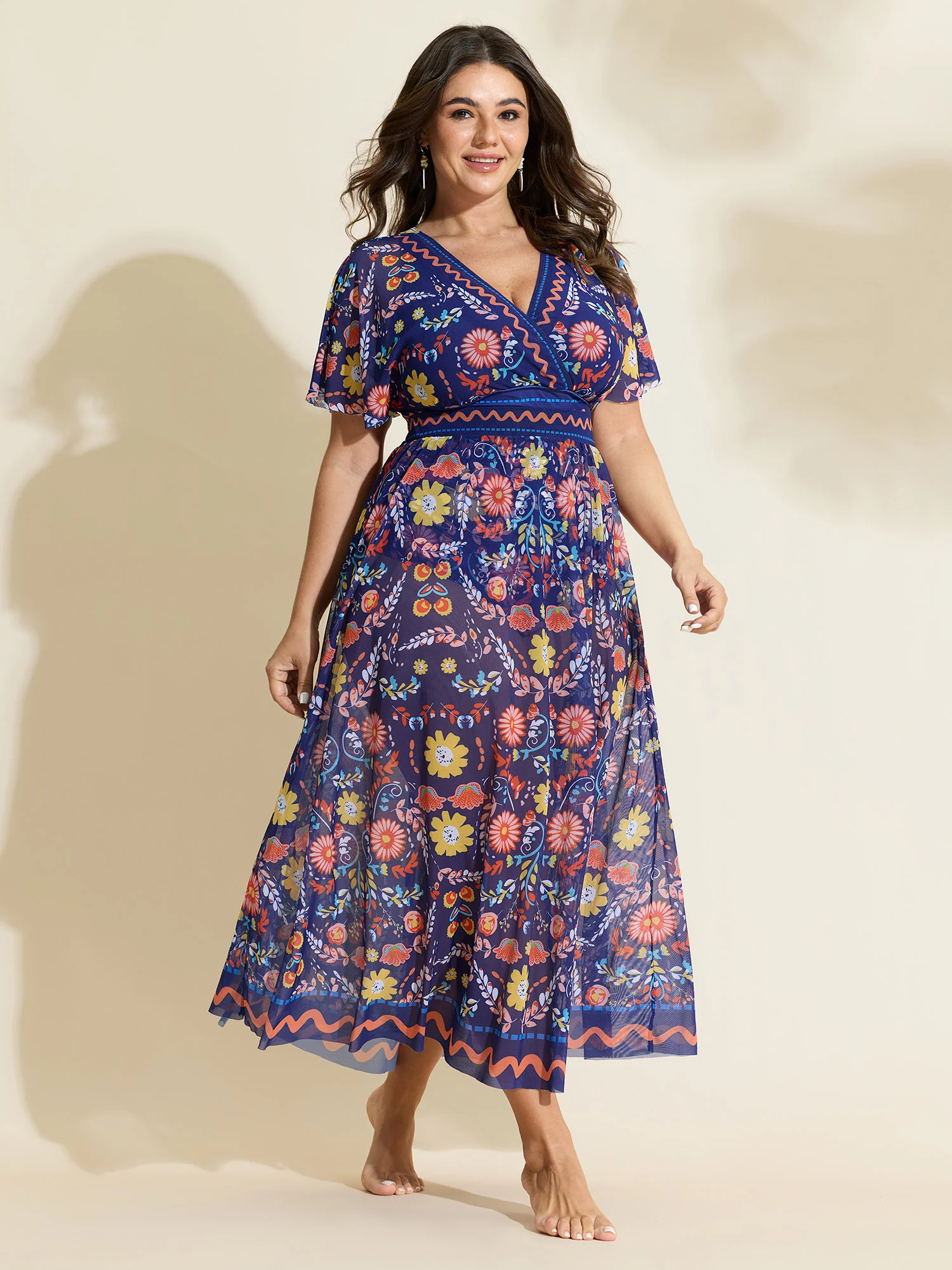Sarong Set Floral Print One-Piece Swimsuit - Image 28