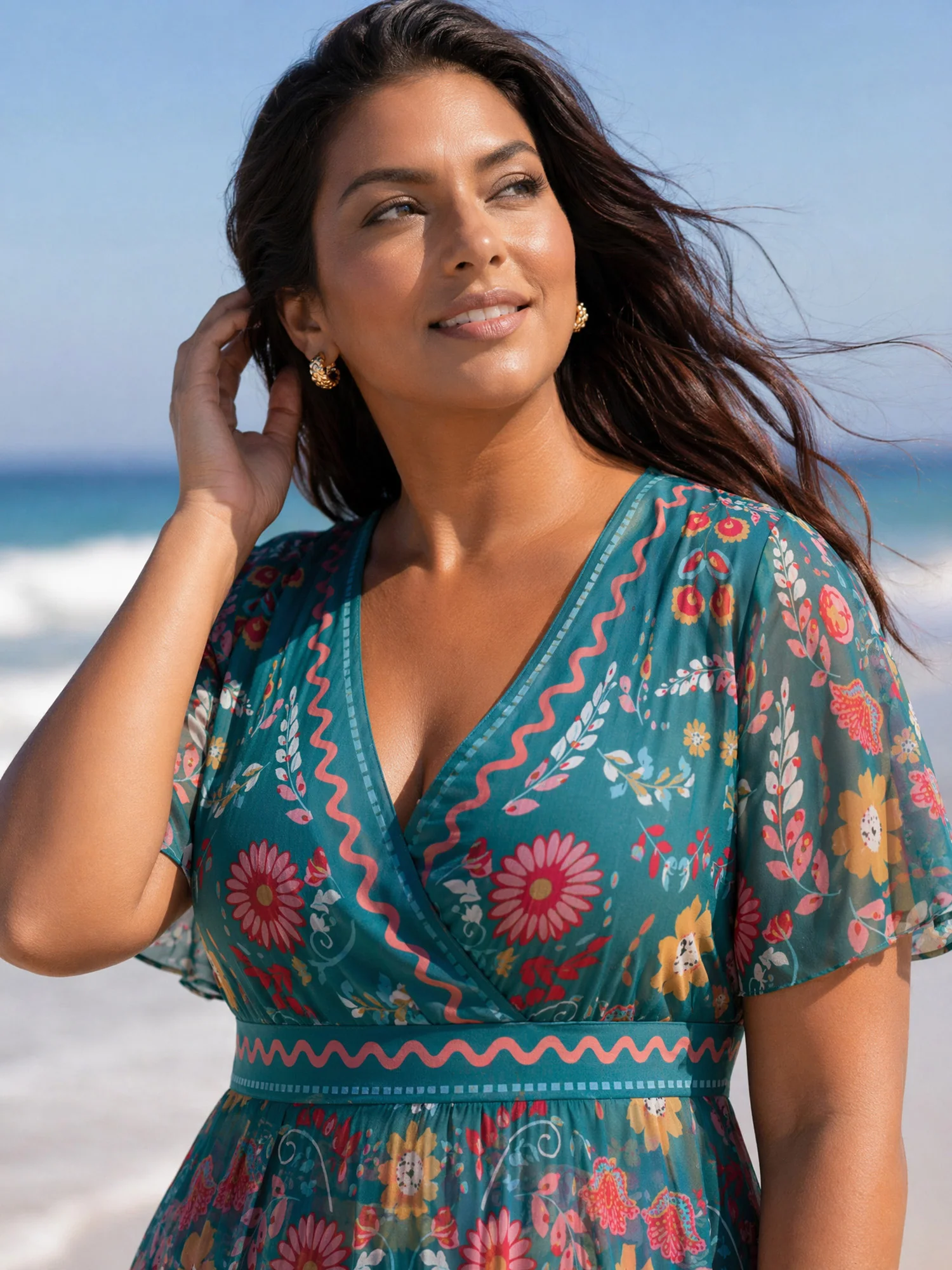 Sarong Set Floral Print One-Piece Swimsuit - Image 34