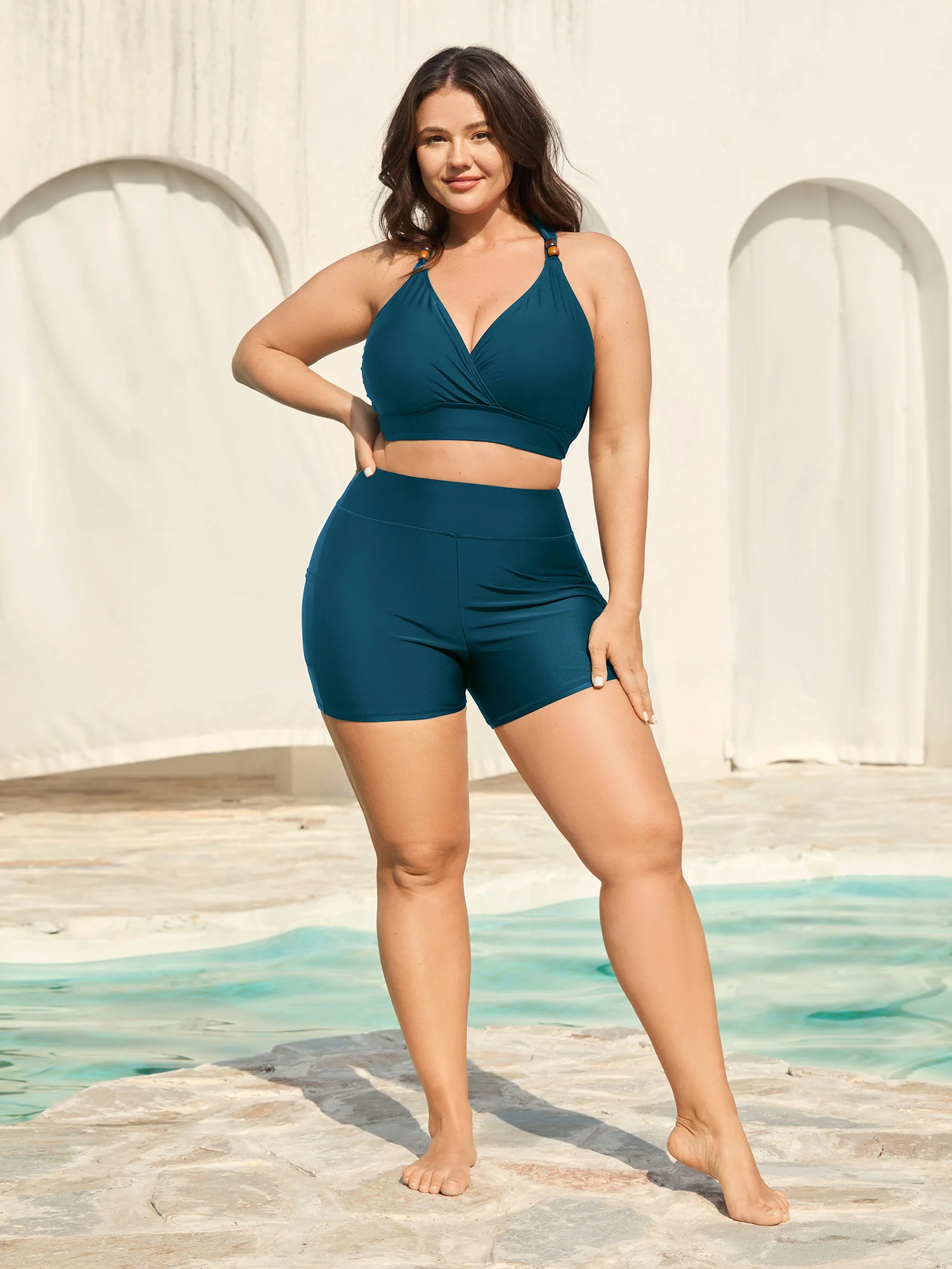 Sculpting Pockets Solid Swim Shorts - Image 10
