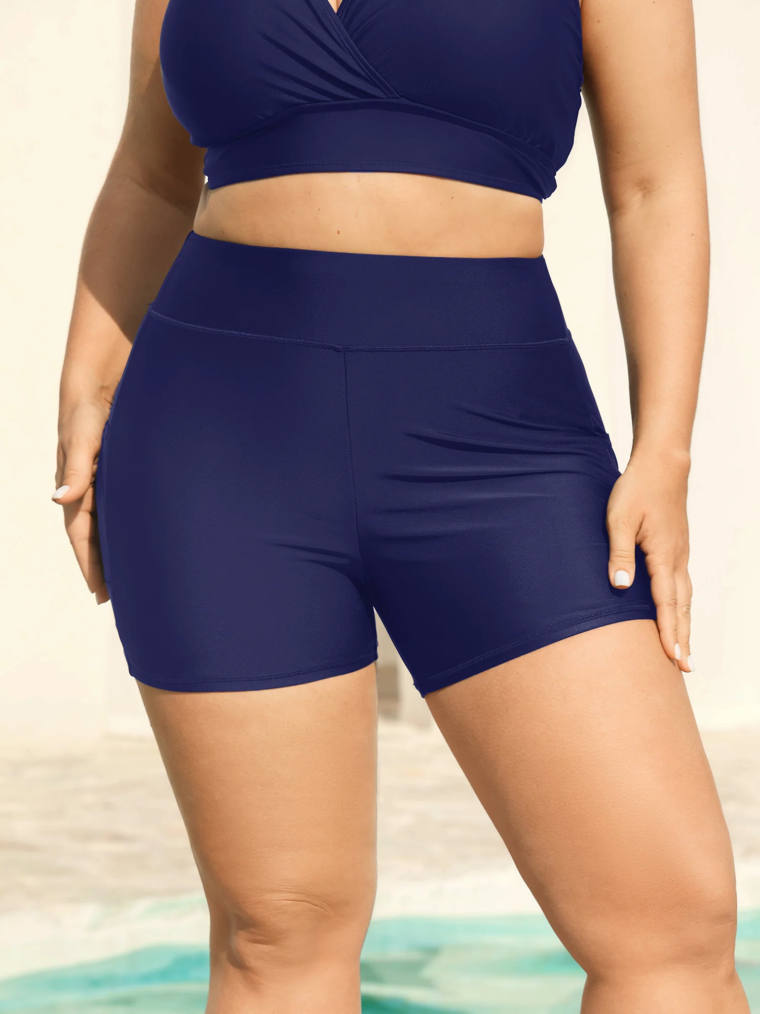 Sculpting Pockets Solid Swim Shorts - Image 11