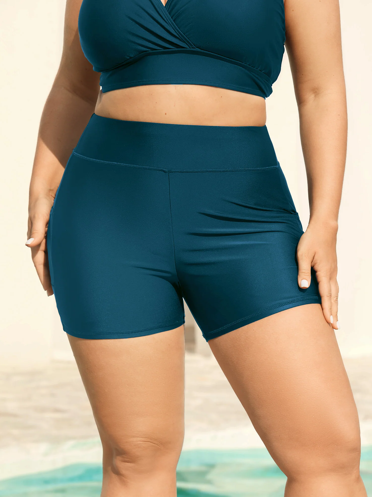 Sculpting Pockets Solid Swim Shorts - Image 7