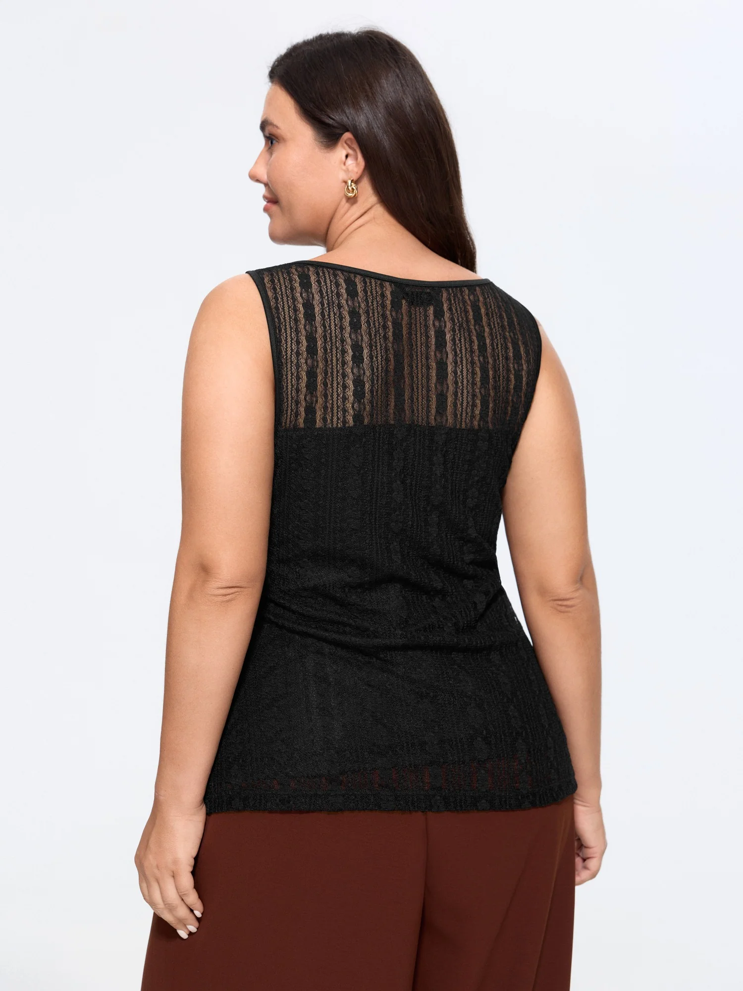 Sheer Floral Lace Layering Tank Top - Image 4