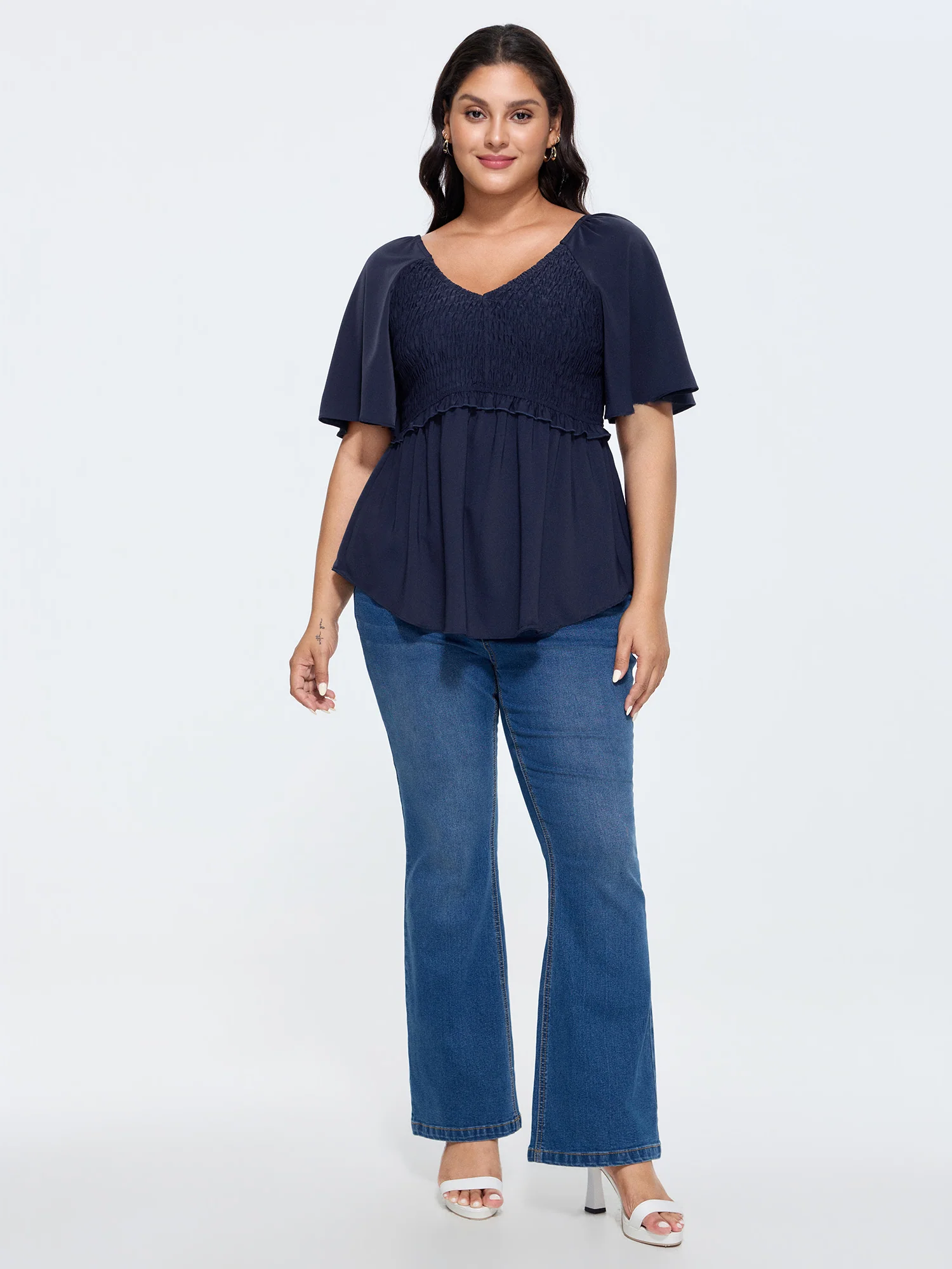 Shirred Back Fit And Flare Blouse - Image 3