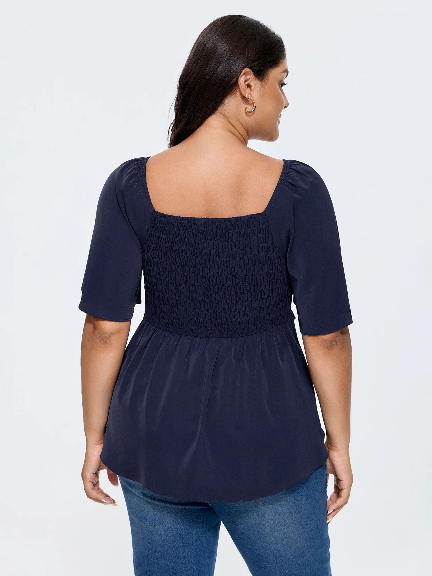 Shirred Back Fit And Flare Blouse - Image 4