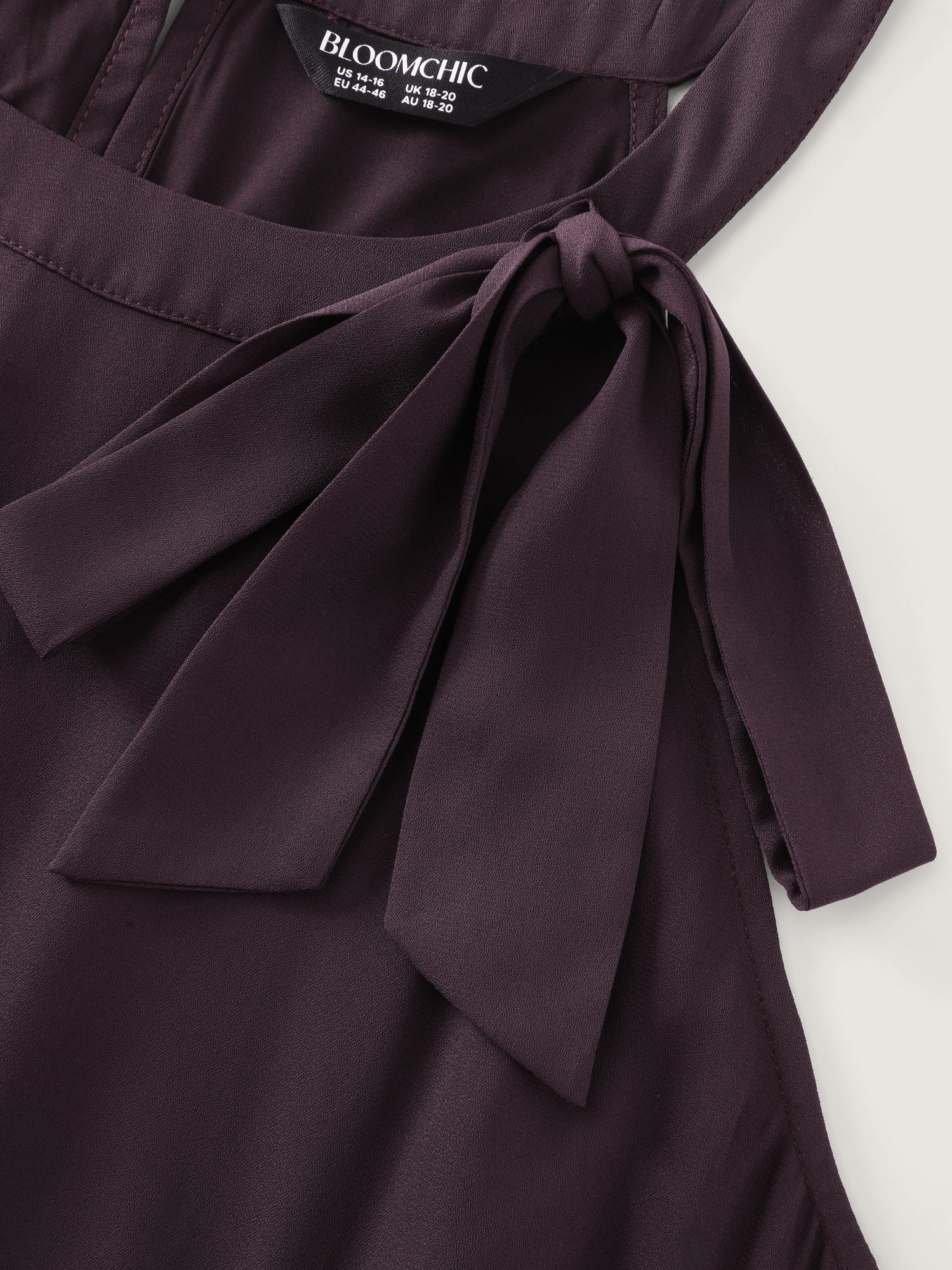 Solid Sheer Bow Halter Neck Wide Leg Jumpsuit - Image 5