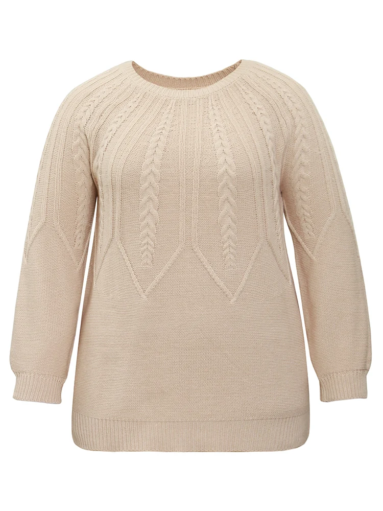 Solid Textured Lantern Sleeve Pullover - Image 6
