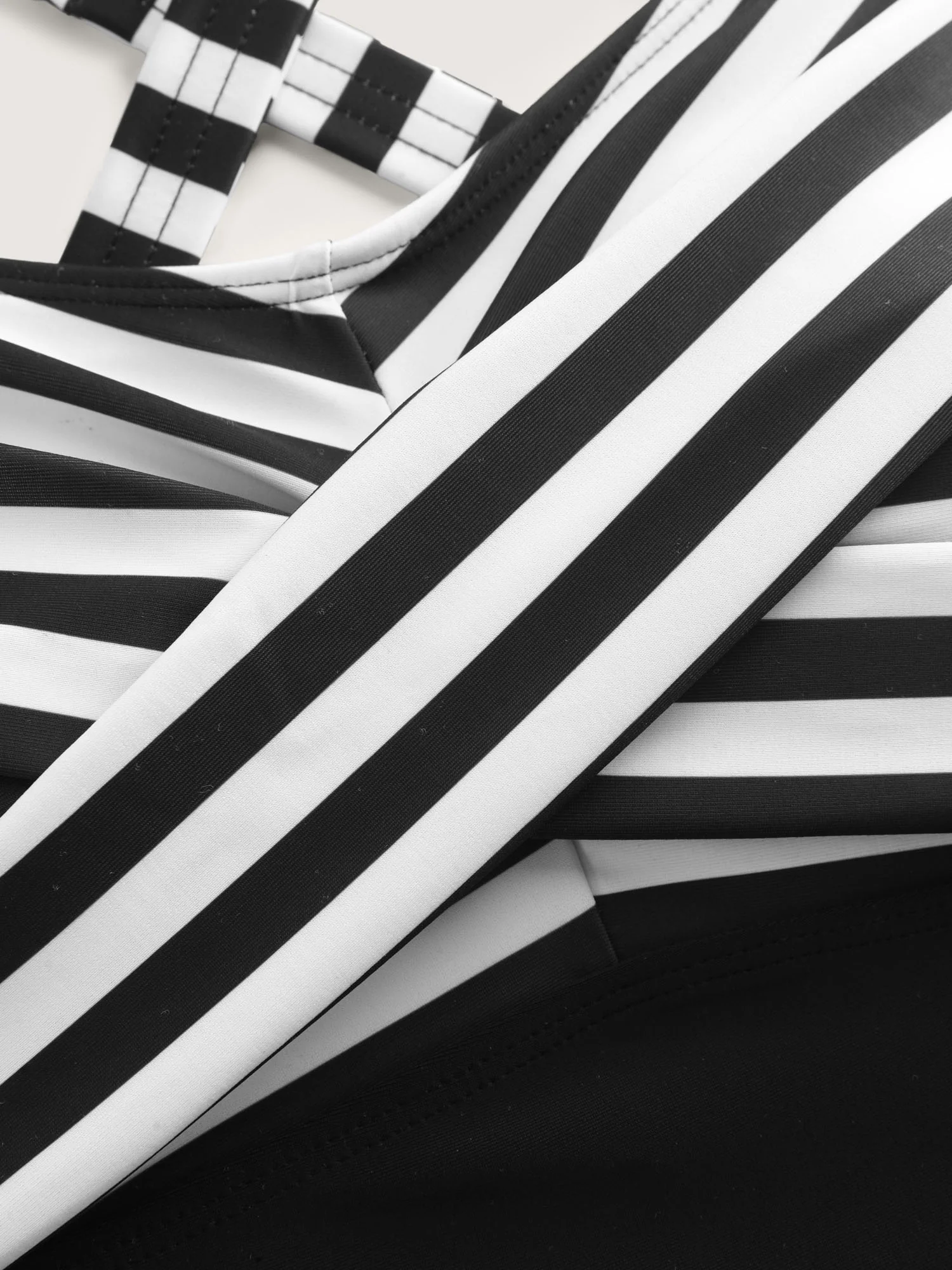 Striped Contrast Twist Front Swim Dress - Image 6