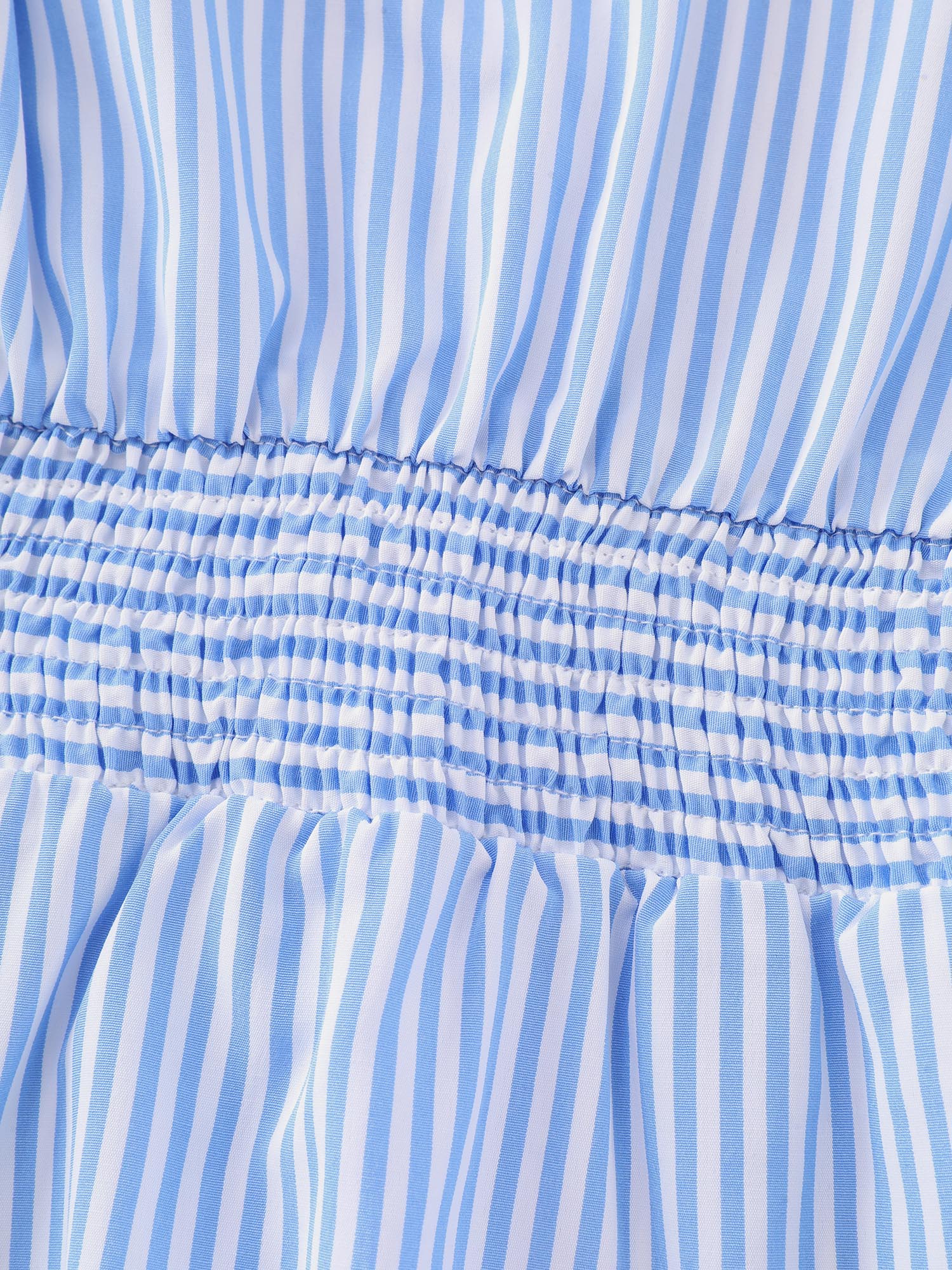 Striped Print Cinched-Waist Blouse - Image 5