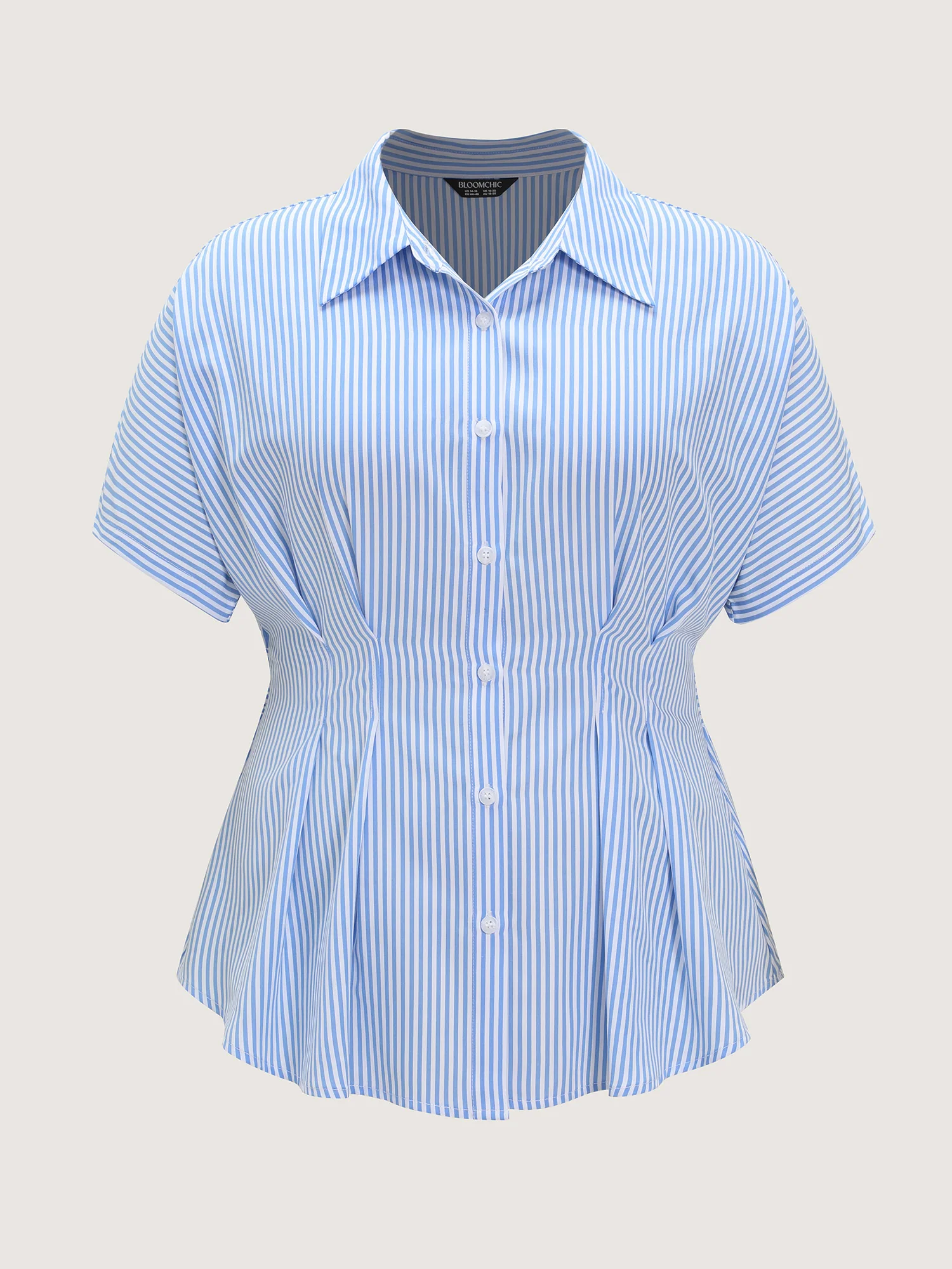 Striped Print Cinched-Waist Blouse - Image 7