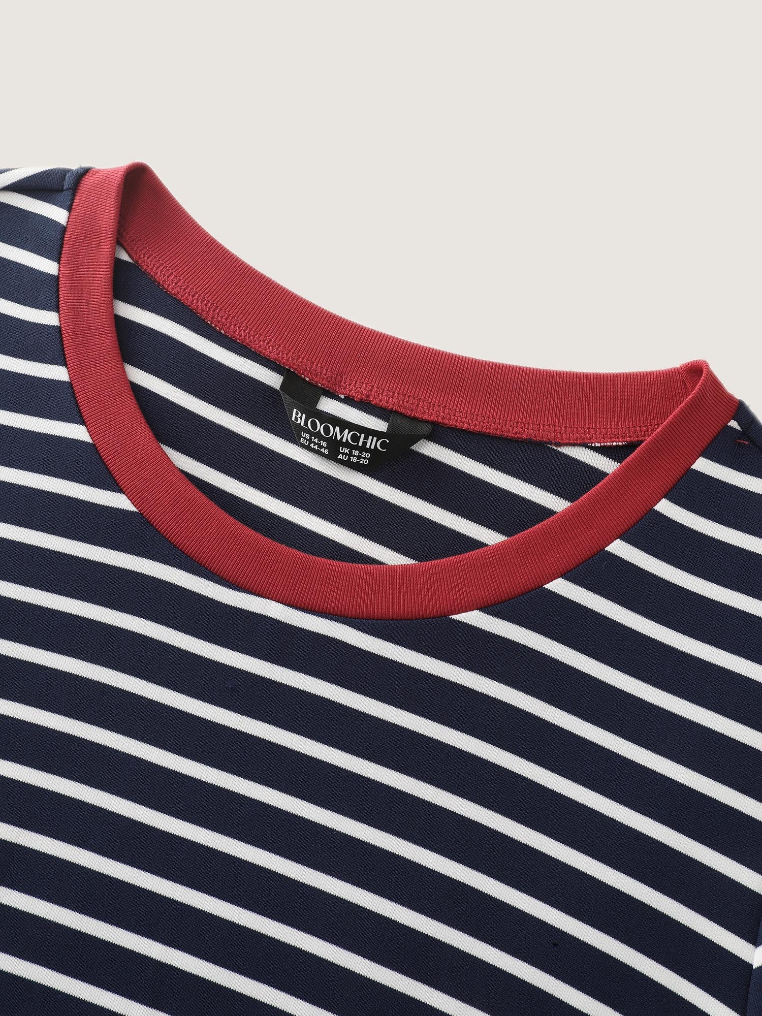 Striped Print Color Contrast T-Shirt Mini Dress - Image 5
