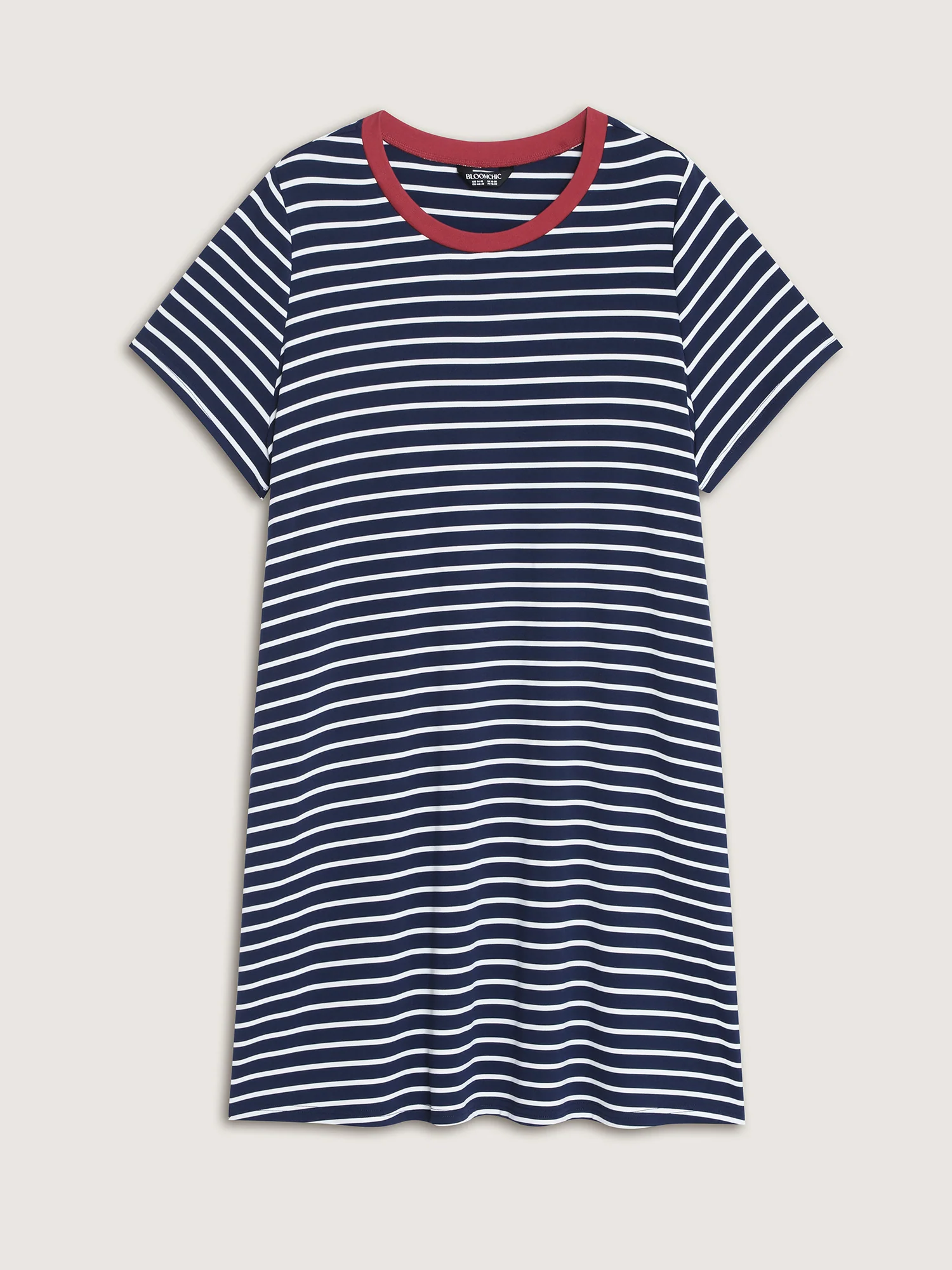 Striped Print Color Contrast T-Shirt Mini Dress - Image 7
