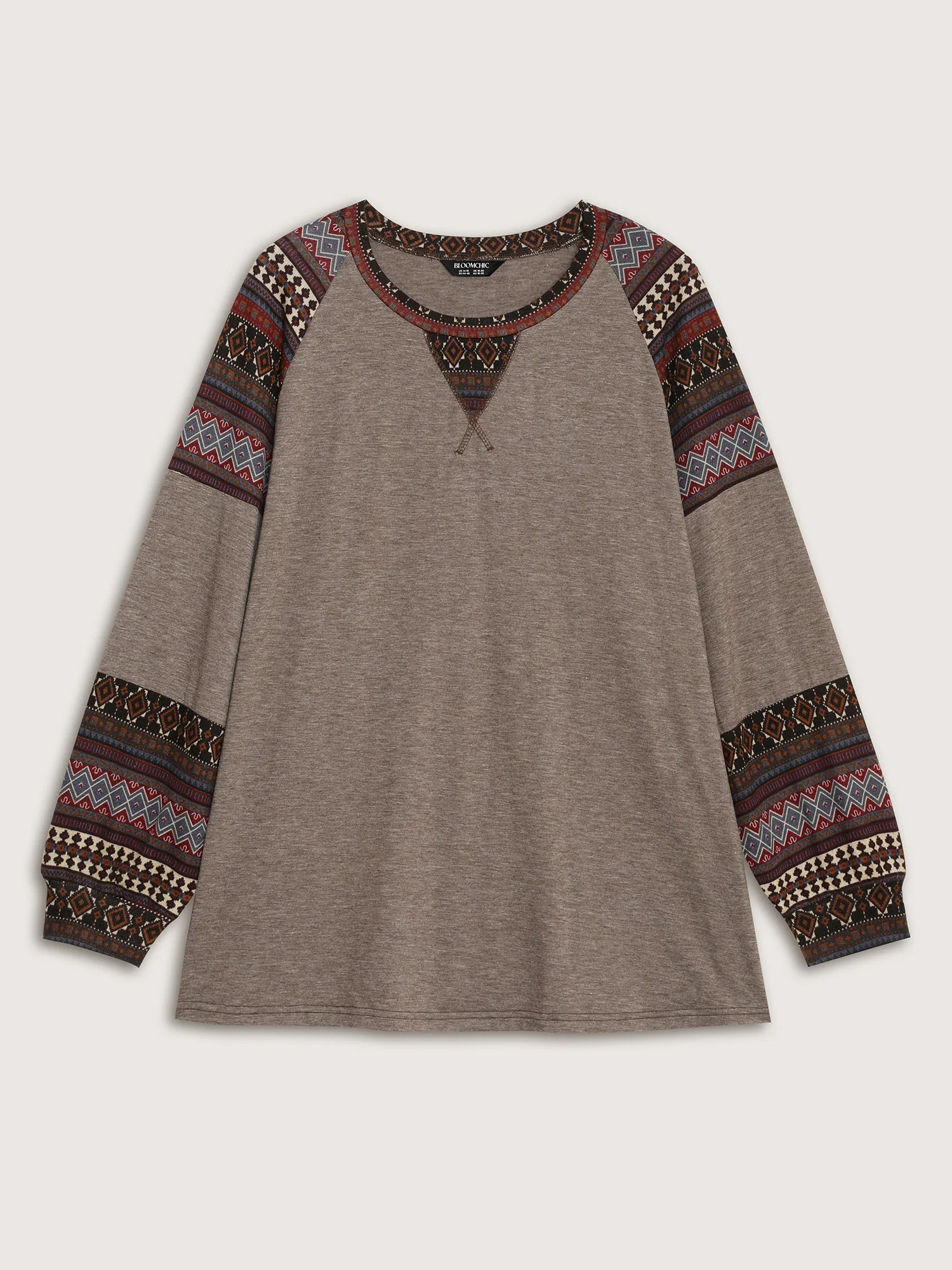 Supersoft Boho Stripes Spliced T-Shirt - Image 15