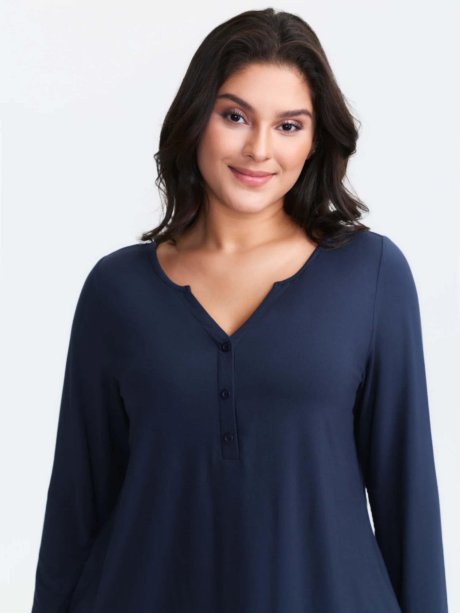 Supersoft Button Placket Solid T-Shirt - Image 8