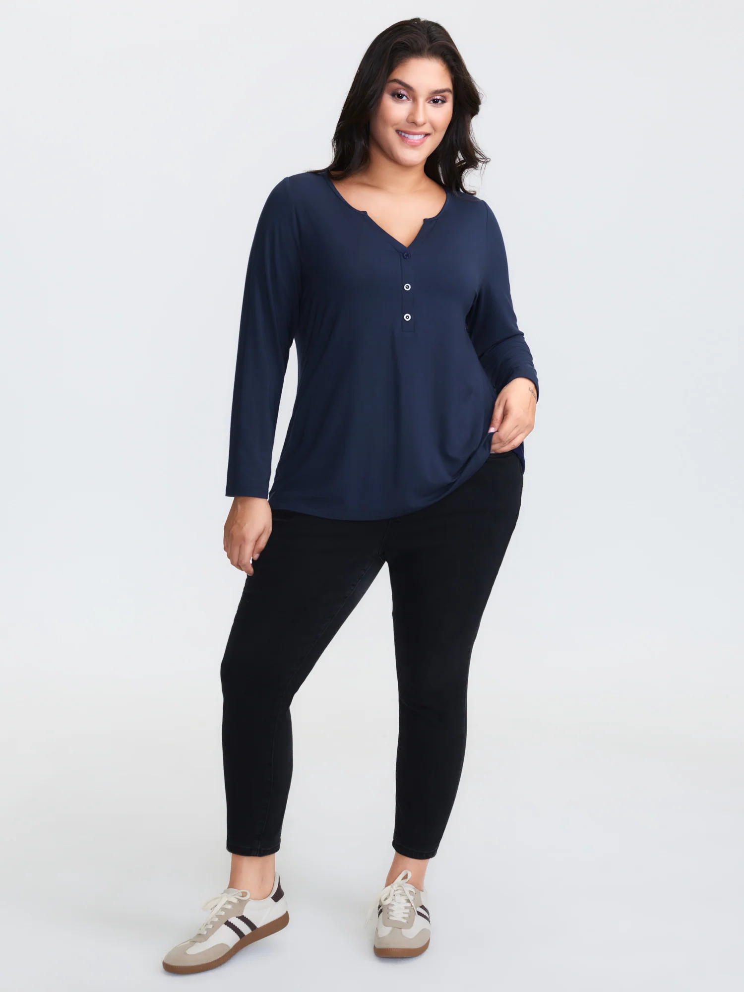 Supersoft Button Placket Solid T-Shirt - Image 9