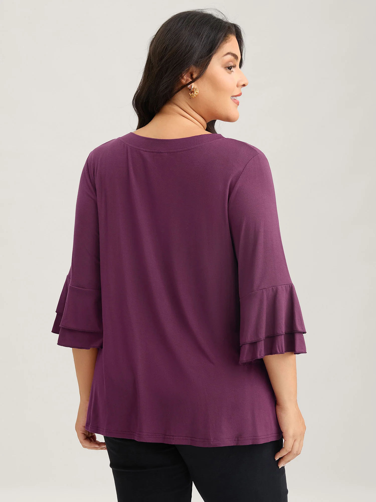 Supersoft Essentials Ruffle Layered Sleeve Pleated T-shirt - Image 11