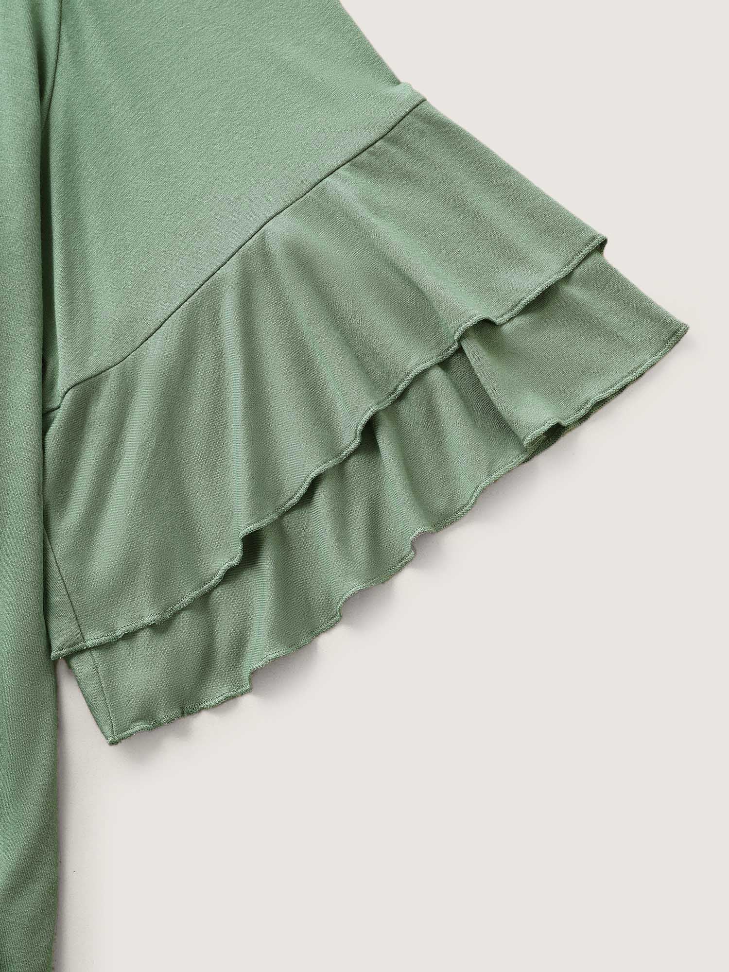 Supersoft Essentials Ruffle Layered Sleeve Pleated T-shirt - Image 7