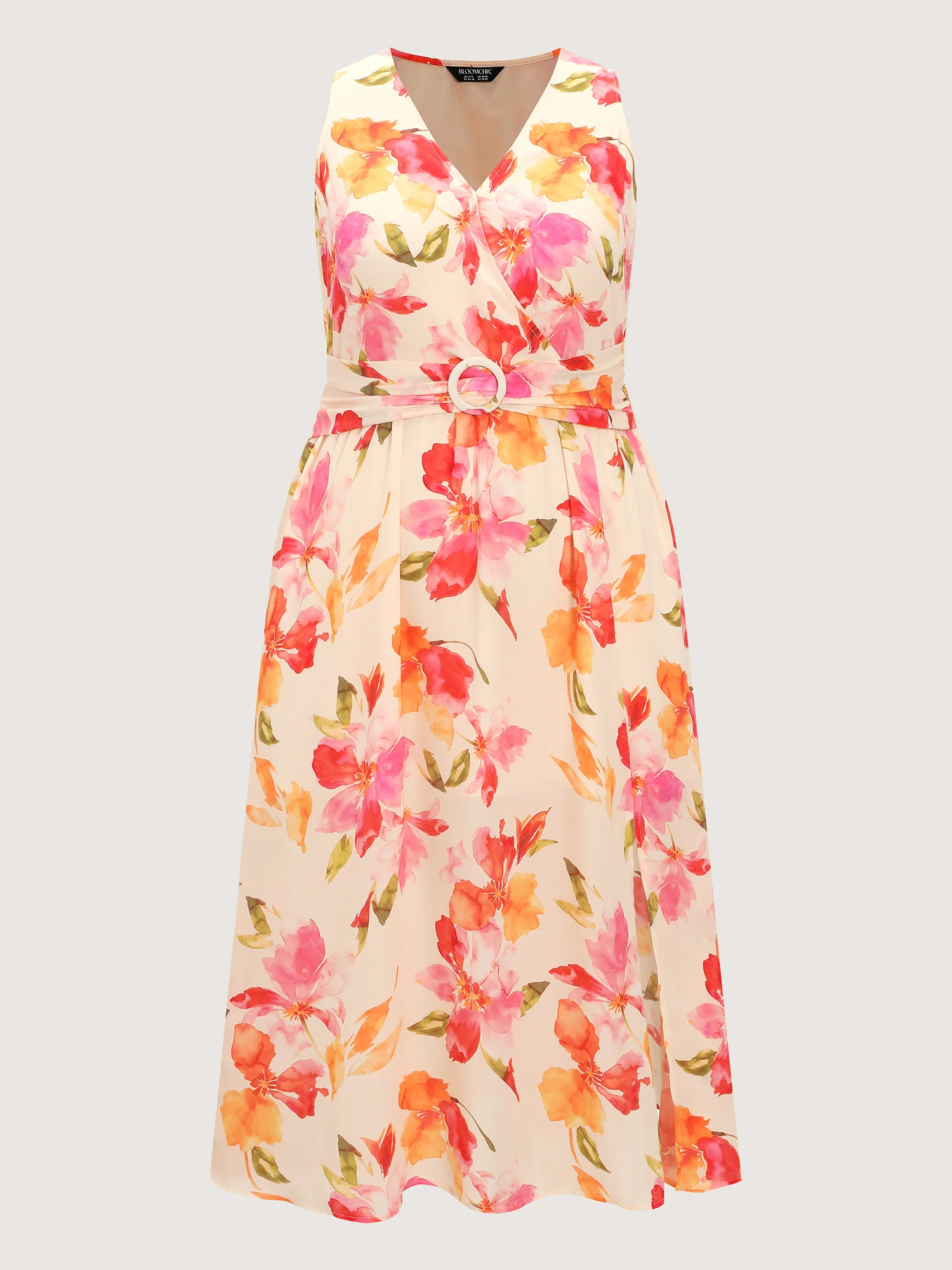 Supersoft Floral Print Split Hem Midi Dress - Image 7