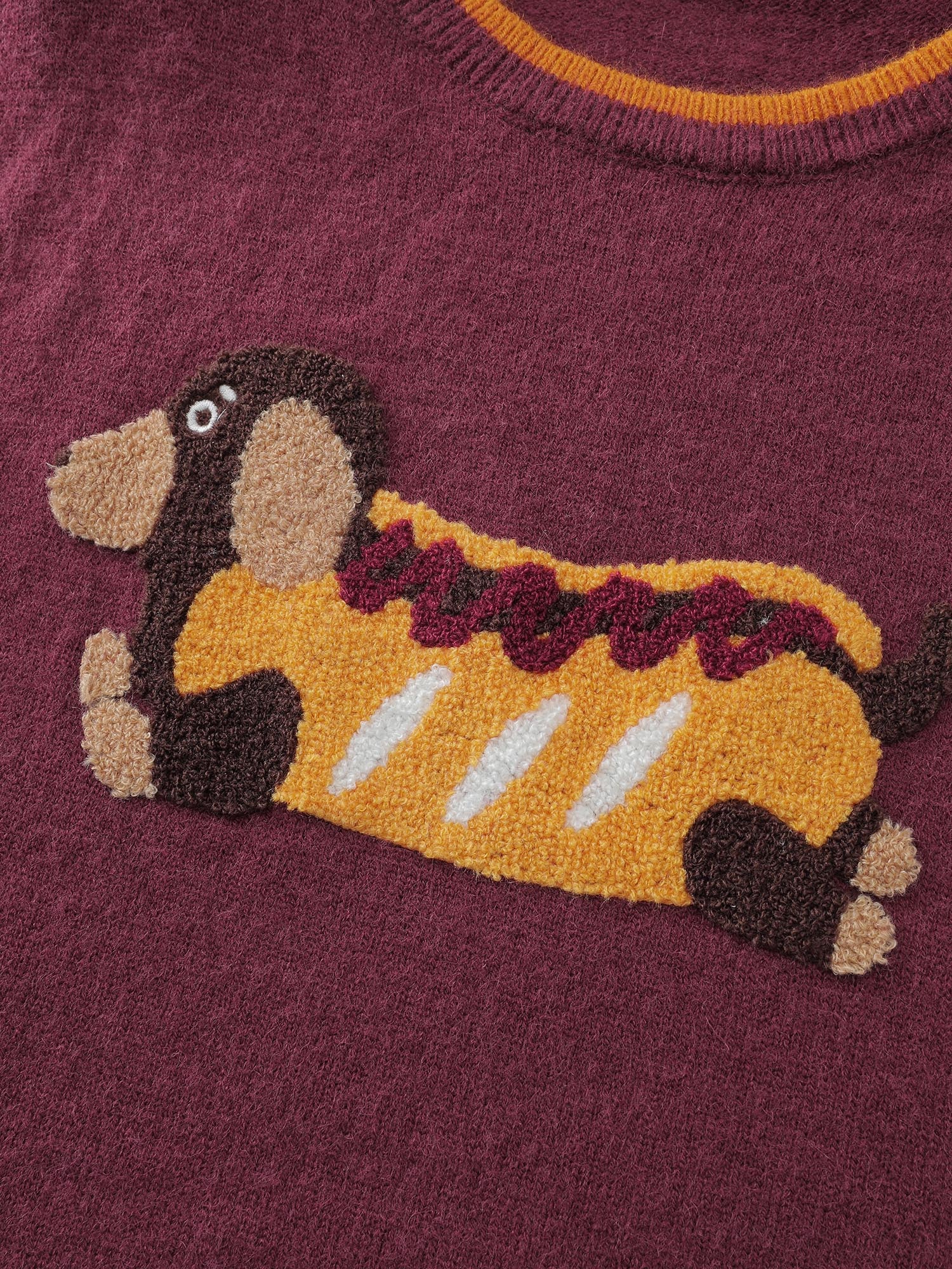 Supersoft Hotdog Embroidered Color Contrast Pullover - Image 6